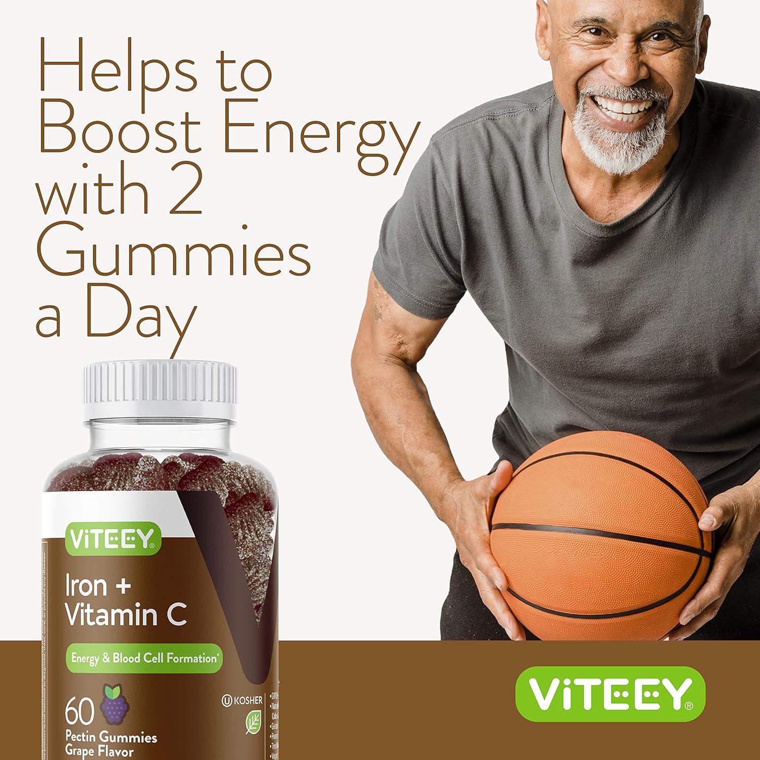 Gomitas de Hierro Viteey 20mg + Vitamina C 26mg - 120 Unidades