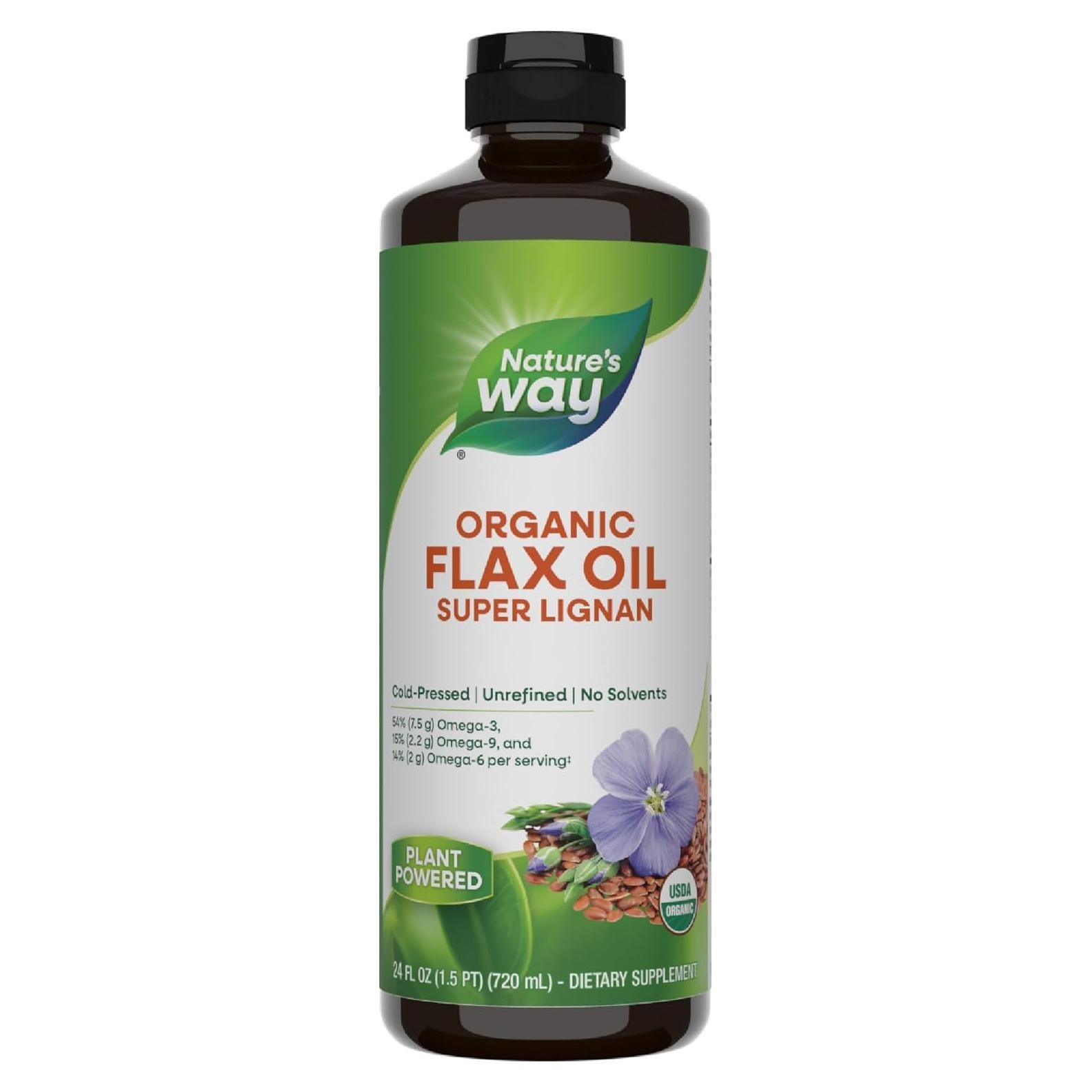 Aceite de Linaza Orgánico Nature's Way 710 ml Prensado en Frío