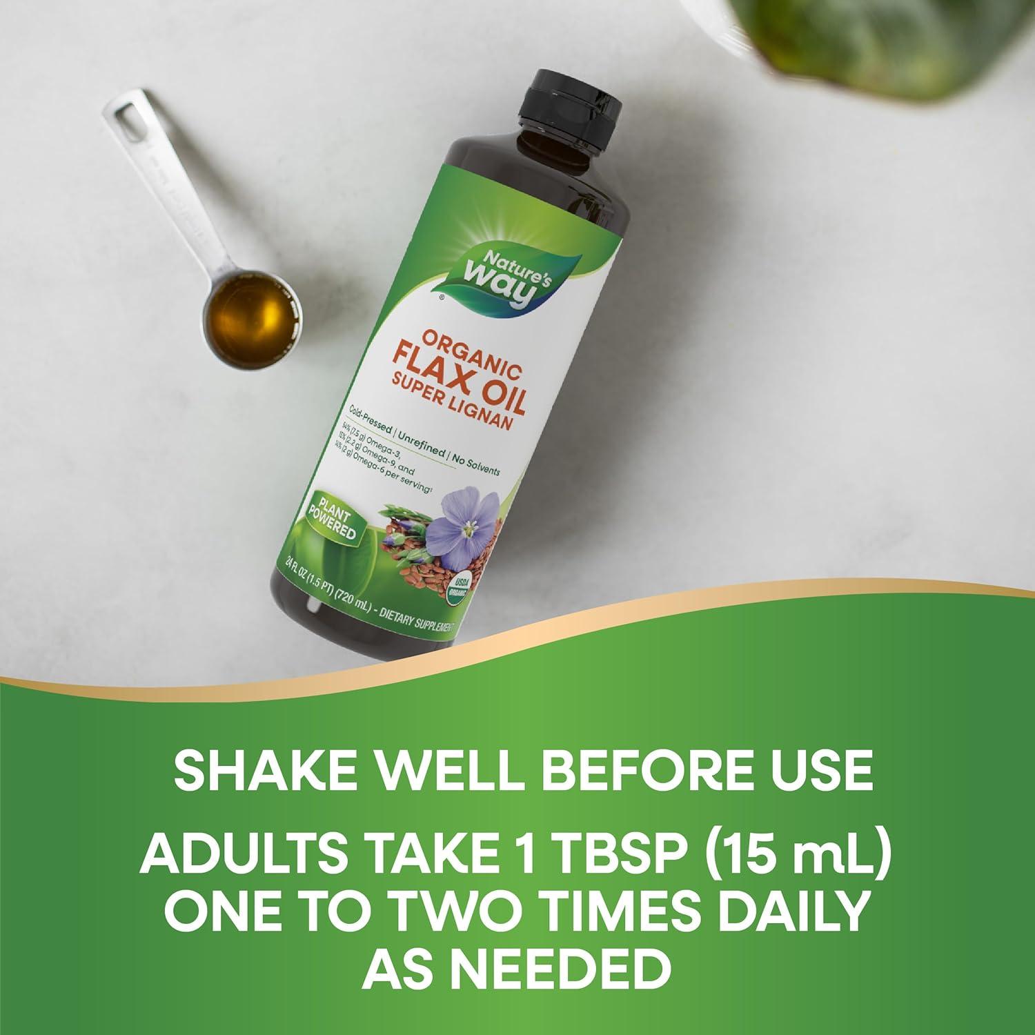 Aceite de Linaza Orgánico Nature's Way 710 ml Prensado en Frío