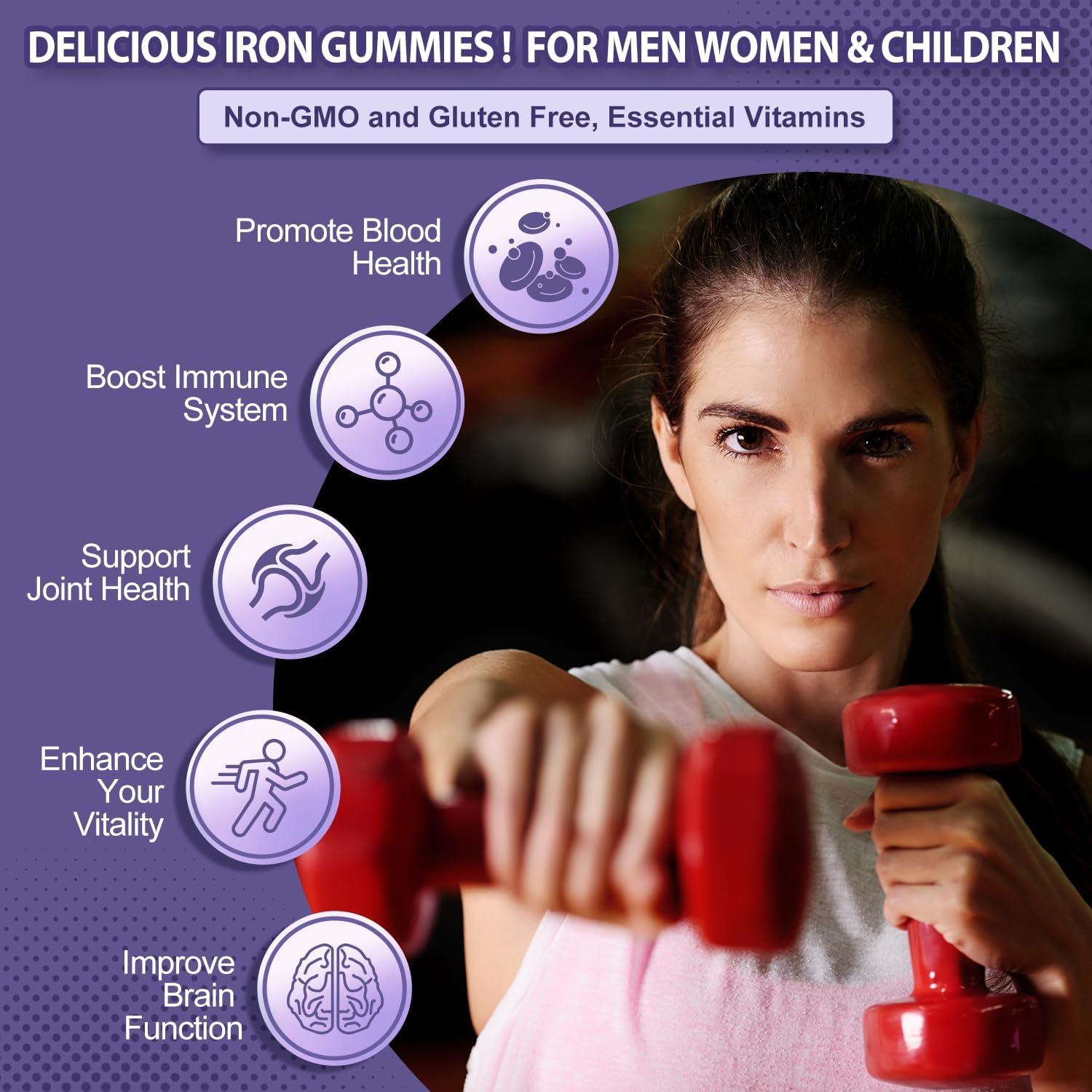 Gominolas de Hierro Veganas ZHPHK 65mg con Vitamina C 250mg