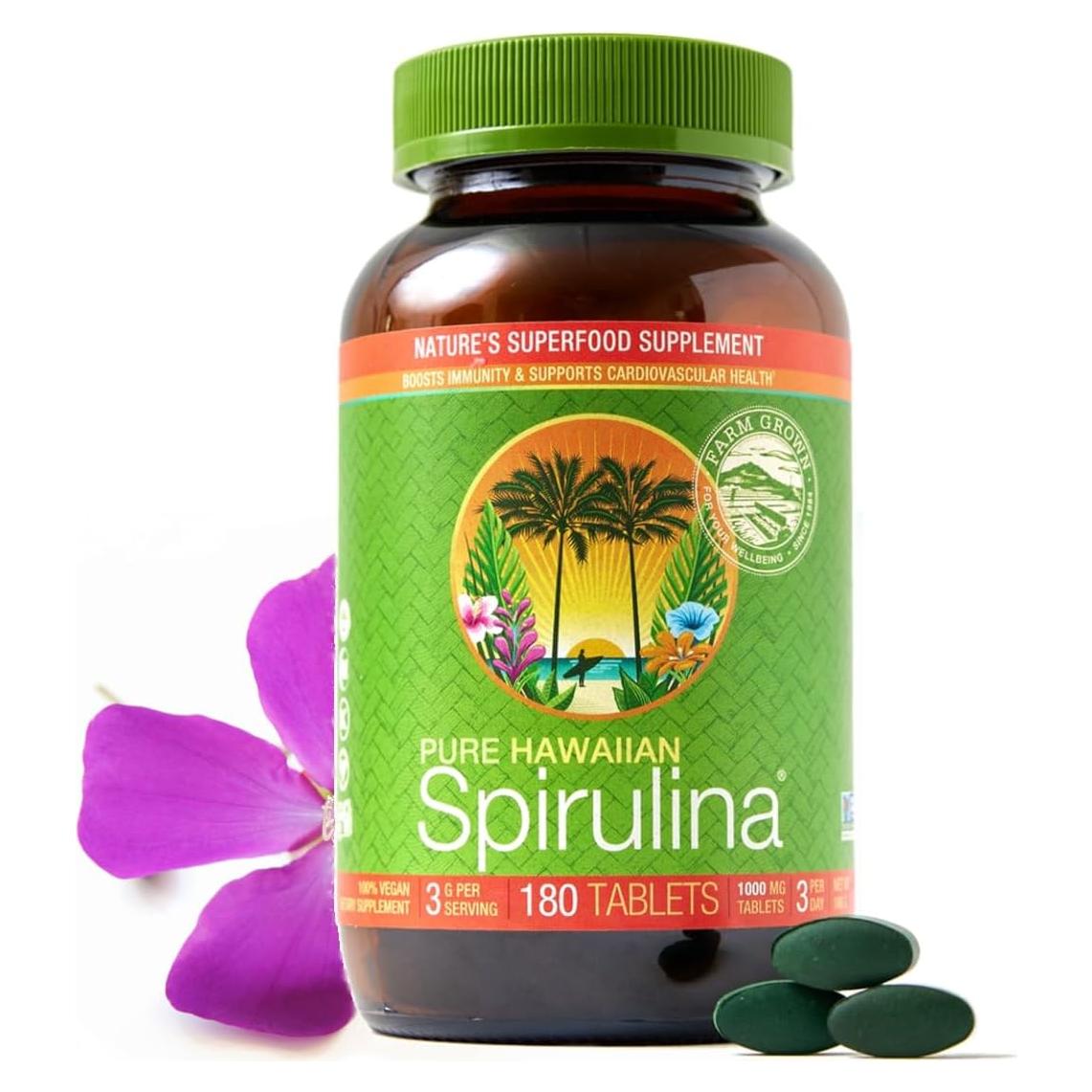 Espirulina Pura Nutrex Hawaii 1000 mg 180 Tabletas Veganas