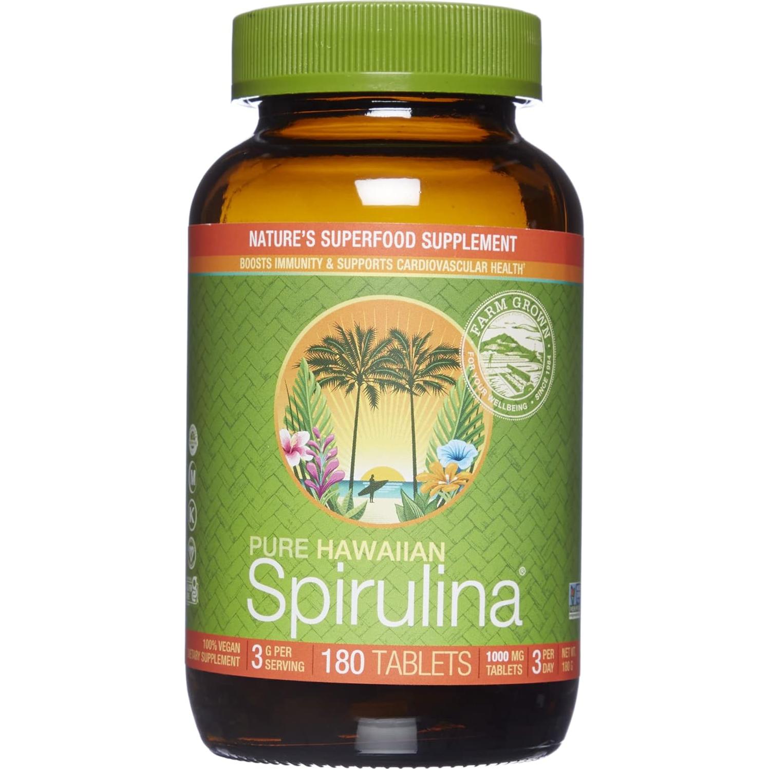 Espirulina Pura Nutrex Hawaii 1000 mg 180 Tabletas Veganas