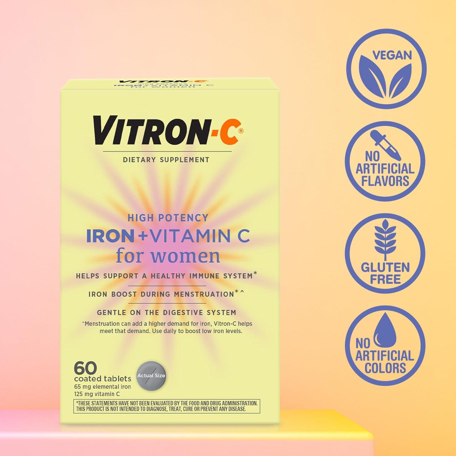 Suplemento de Hierro Vitron-C para Mujeres 60 Pastillas