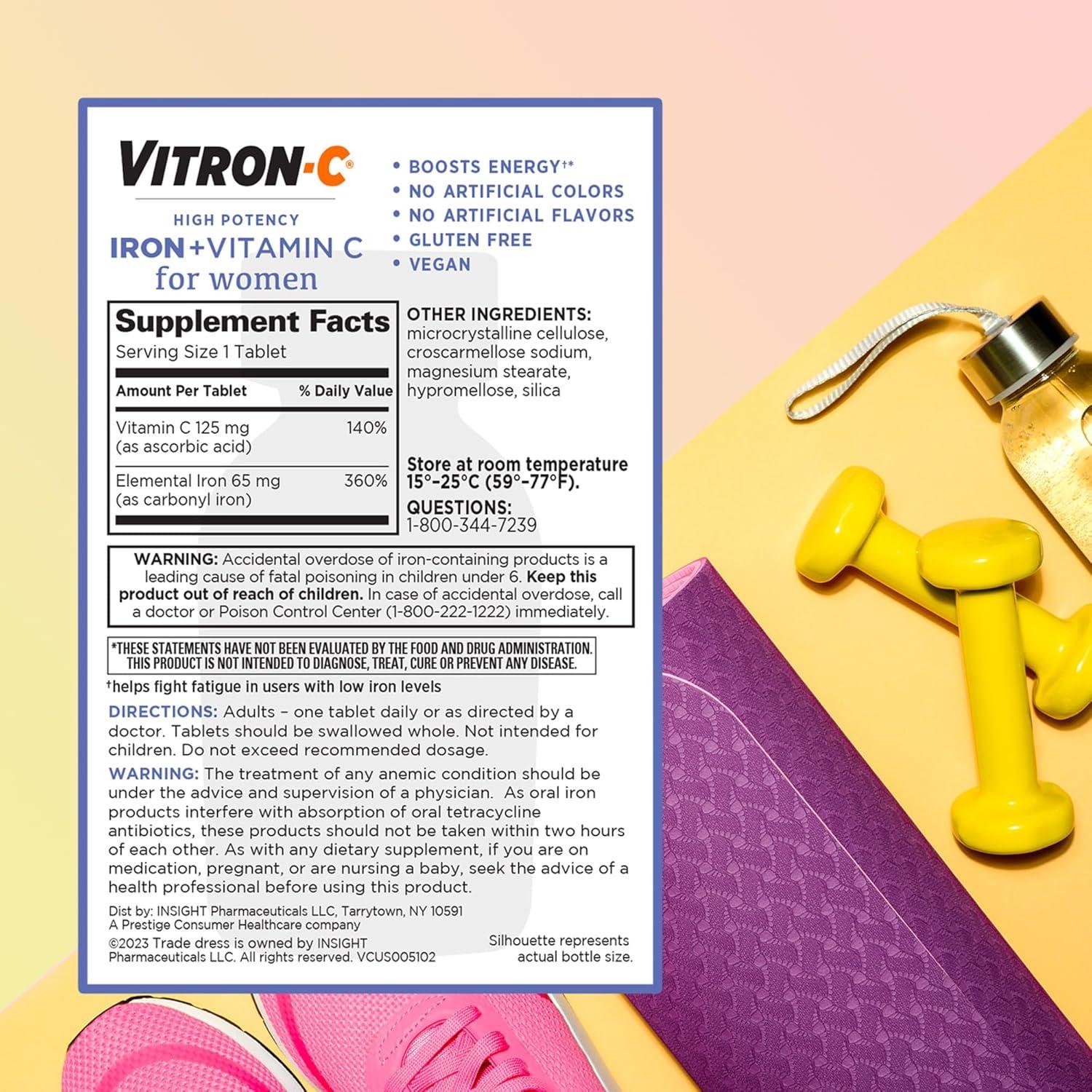 Suplemento de Hierro Vitron-C para Mujeres 60 Pastillas