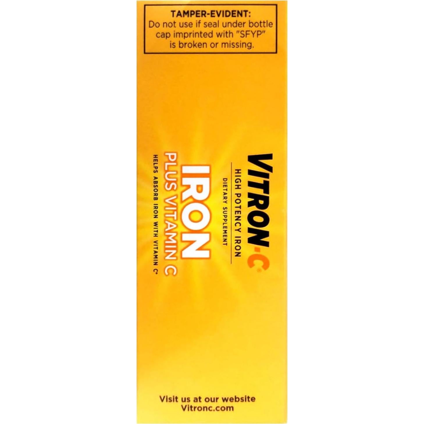 Suplemento de Hierro Vitron-C 180 Tabletas Veganas con Vitamina C