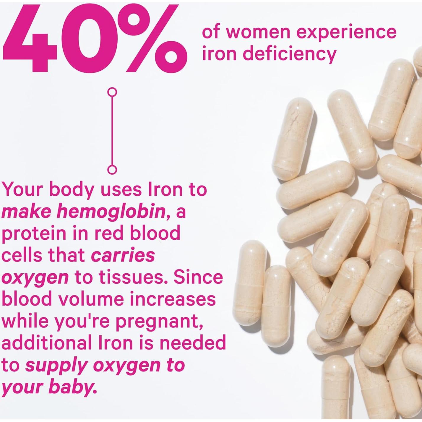 Suplemento Prenatal de Hierro Pink Stork - 18 mg Hierro y Vitamina C