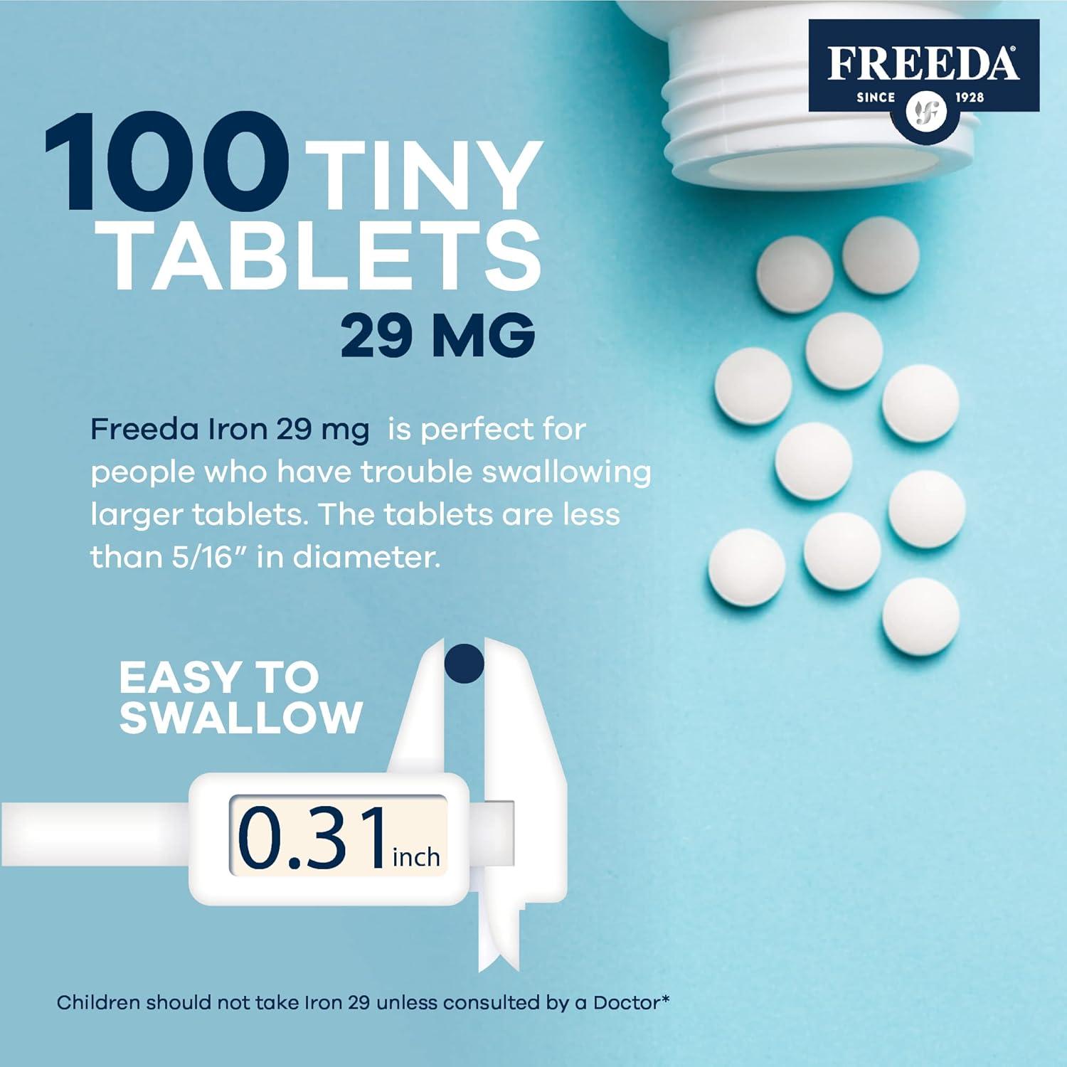 Suplemento de Hierro Freeda 29 mg - Tabletas Suaves 100 Unidades