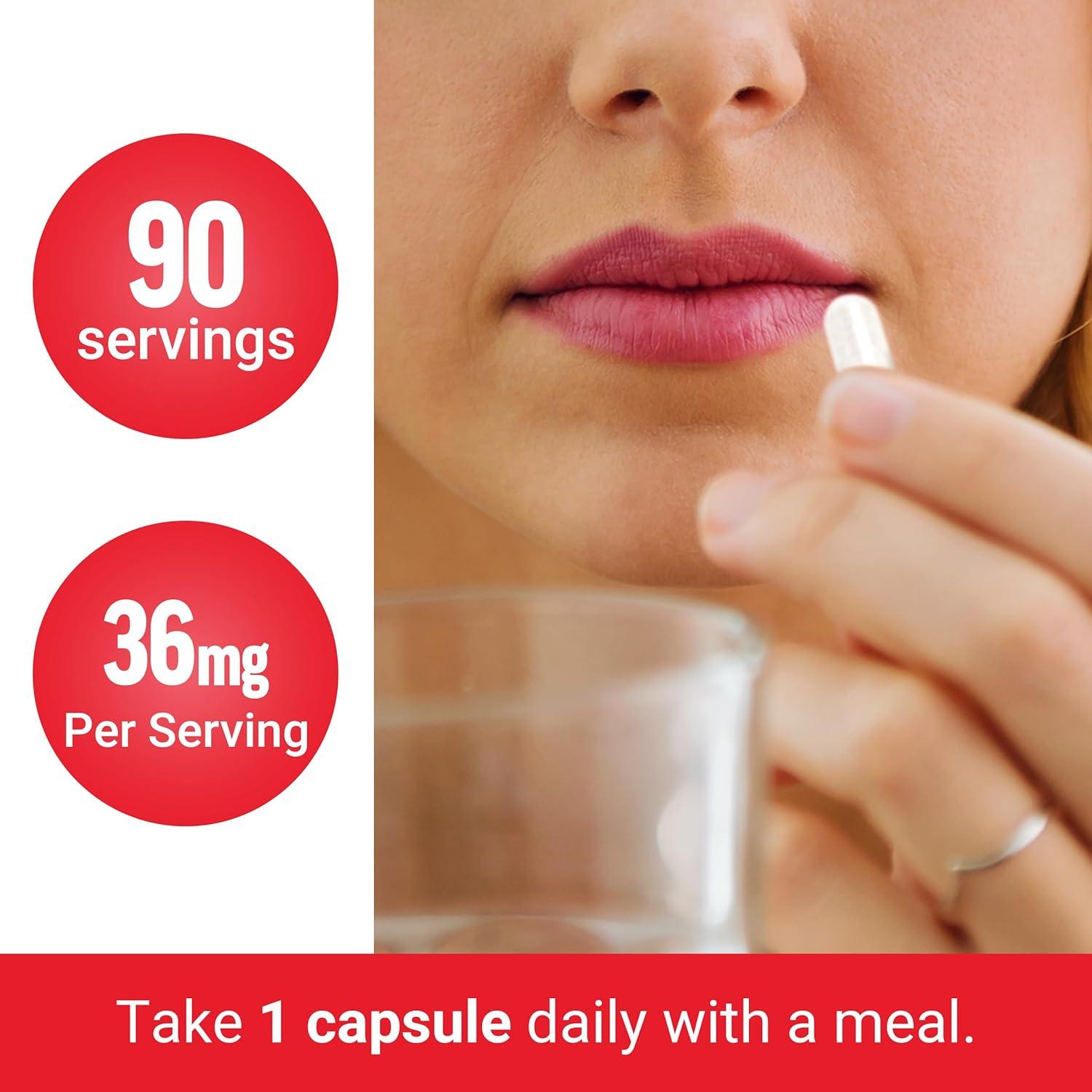 Suplemento de Hierro Force Factor 36mg 90 Cápsulas Veganas