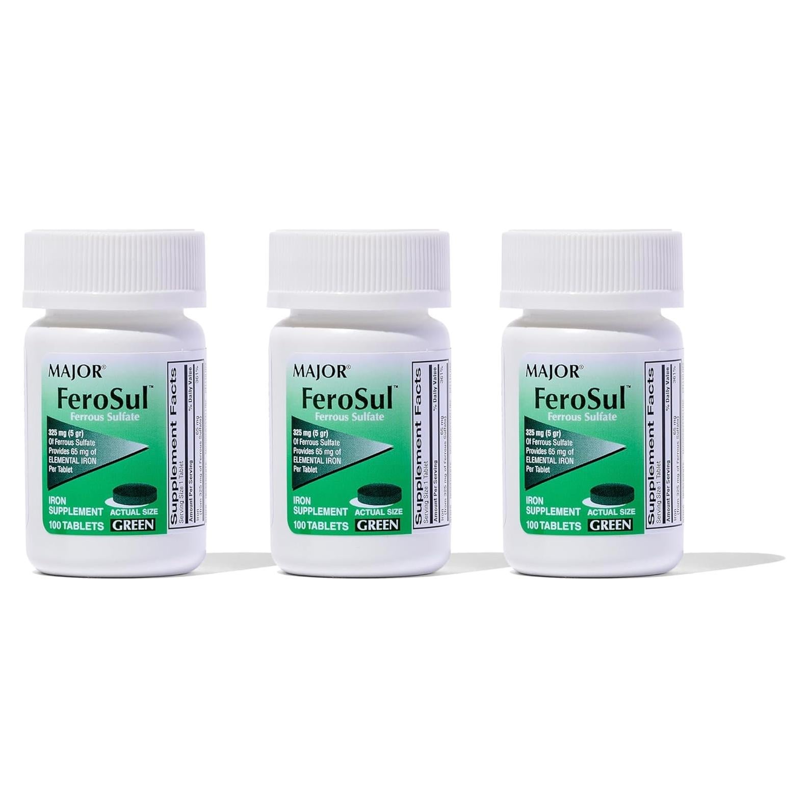 Suplemento de Hierro Major Ferosul 325 mg - 100 Tabletas