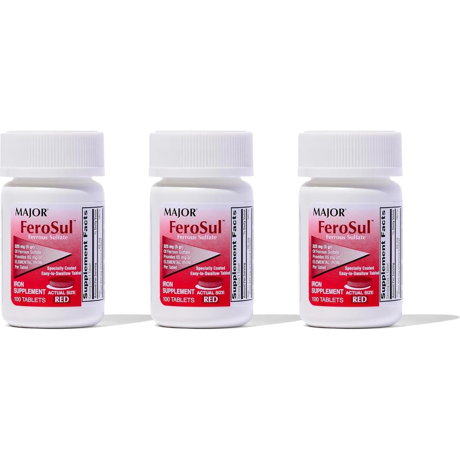 Suplemento de Hierro Ferosul Major 325 mg - 100 Tabletas