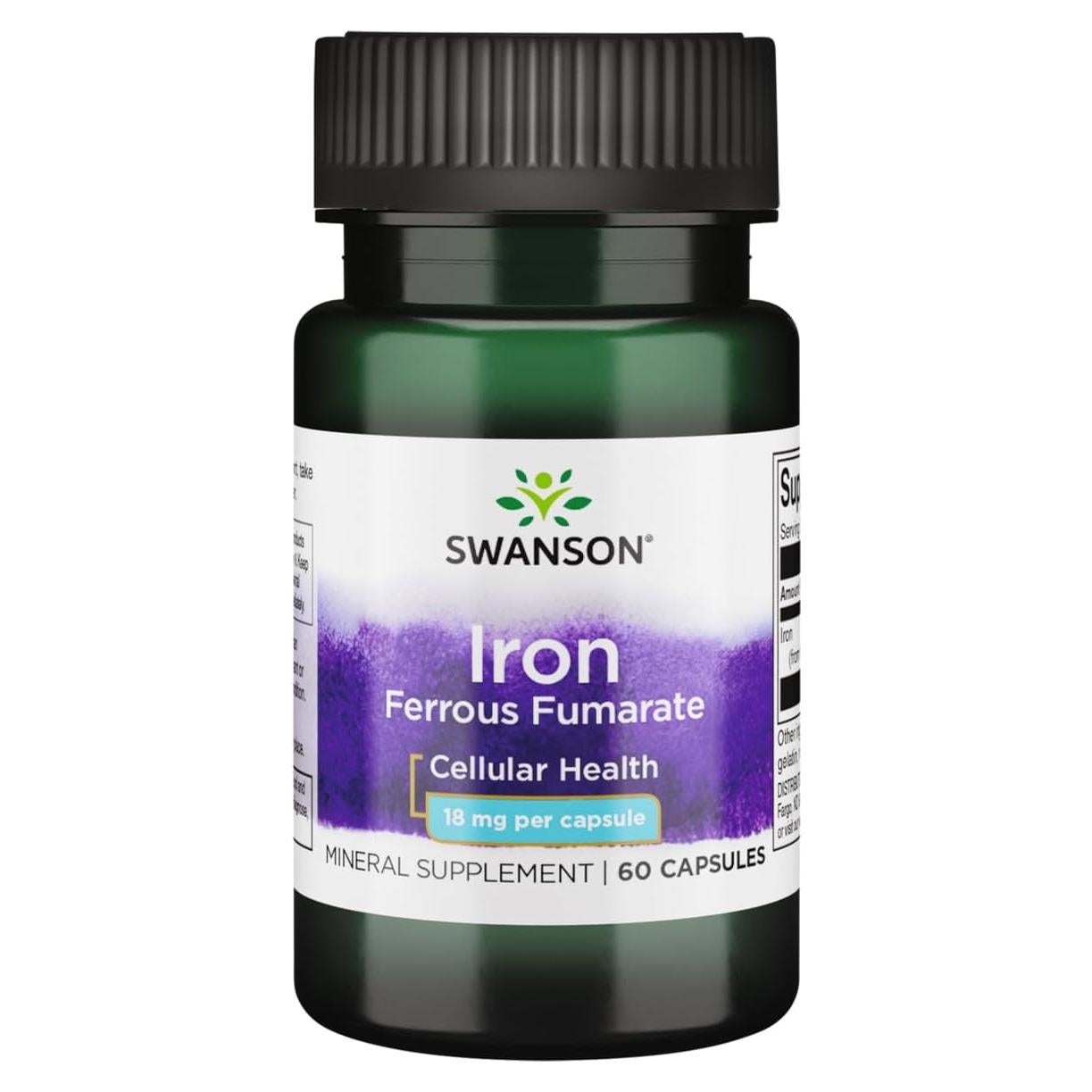 Suplemento de Hierro Swanson Fumarato Ferroso 60 Cápsulas 18mg