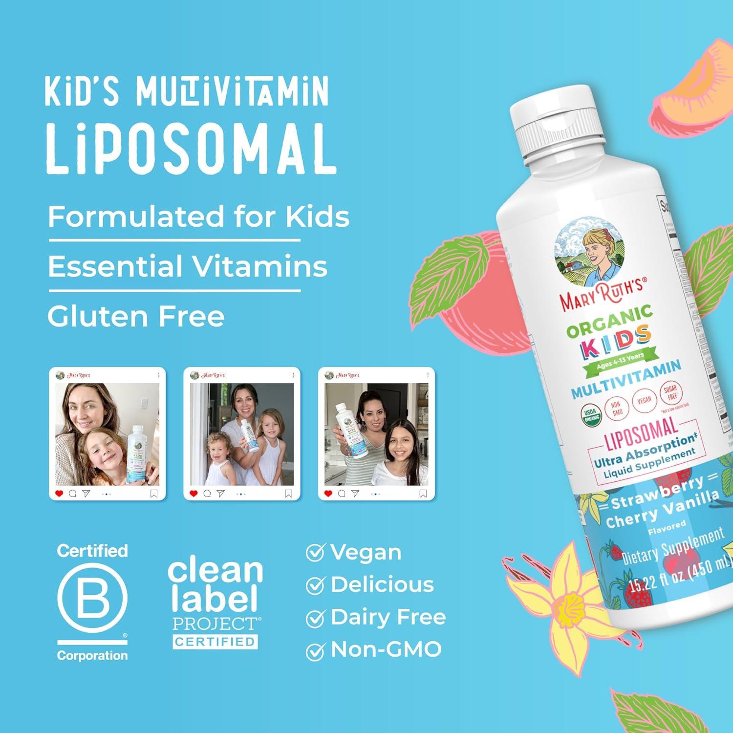 Multivitamina Liposomal para Niños MaryRuth 448 ml Sin Azúcar