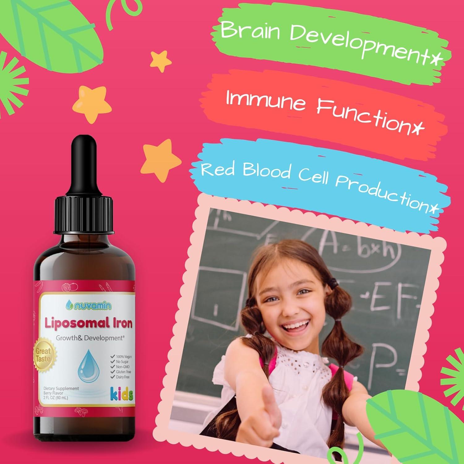 Gotas de Hierro Liposomal Nuvamin 60ml Sabor a Baya Vegano