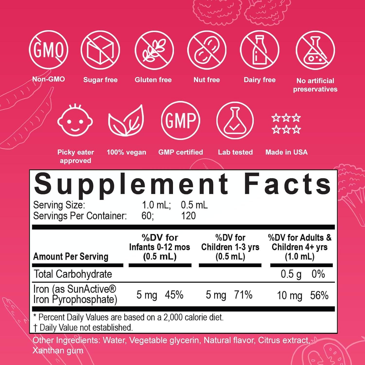 Gotas de Hierro Liposomal Nuvamin 60ml Sabor a Baya Vegano