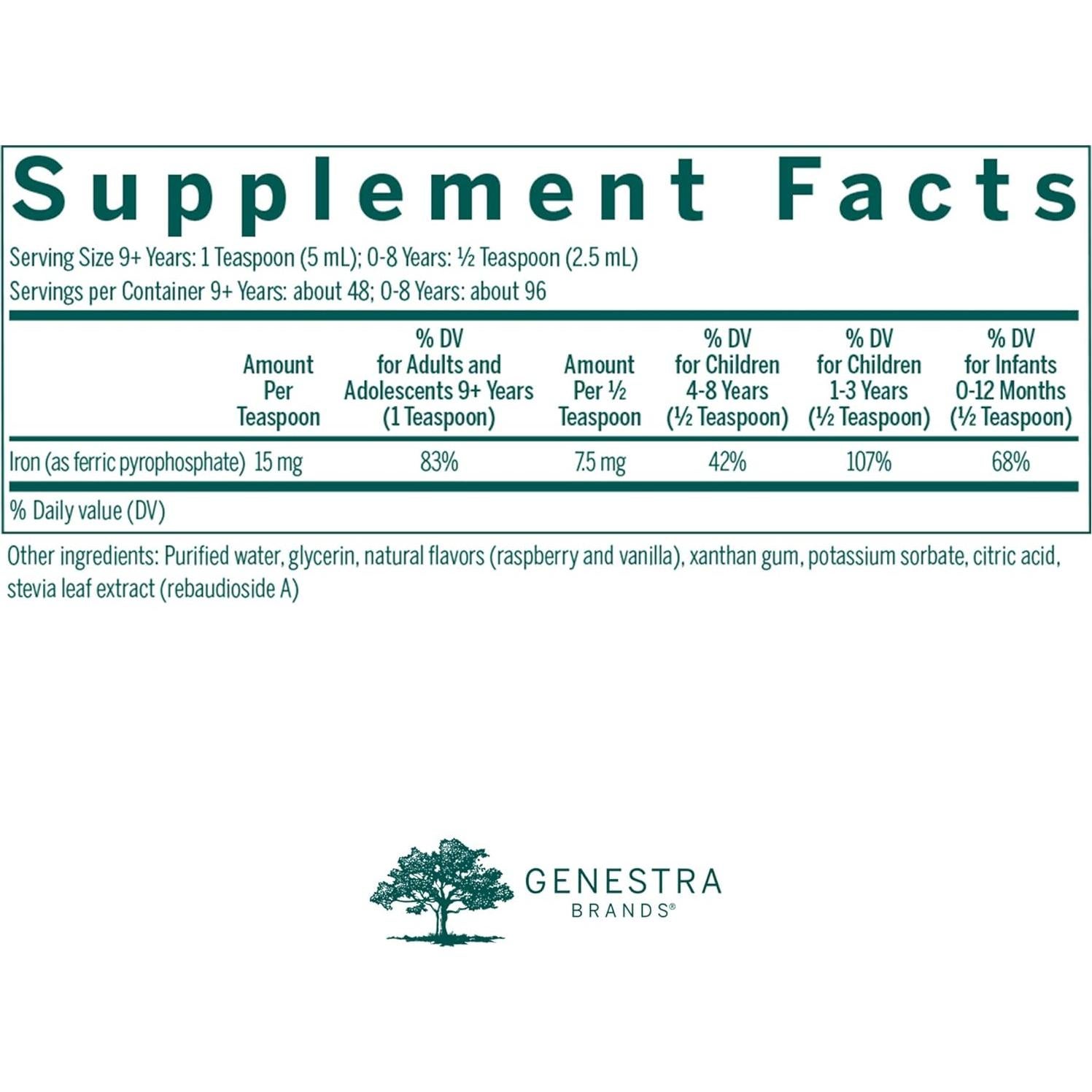 Suplemento Mineral Coloidal Genestra Brands Hierro Líquido 240 ml