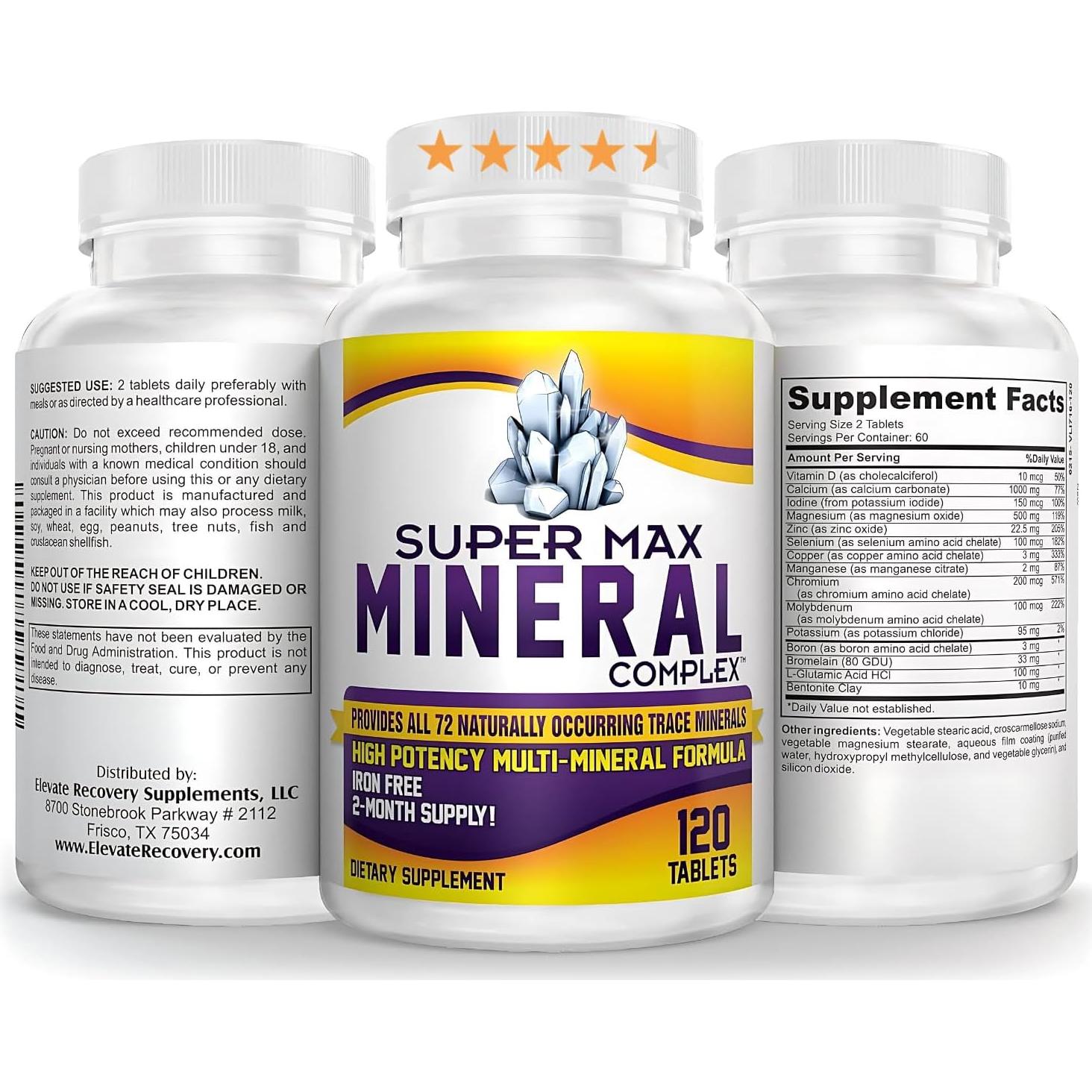 Suplemento Multimineral Sin Hierro Elevate 120 Tabletas