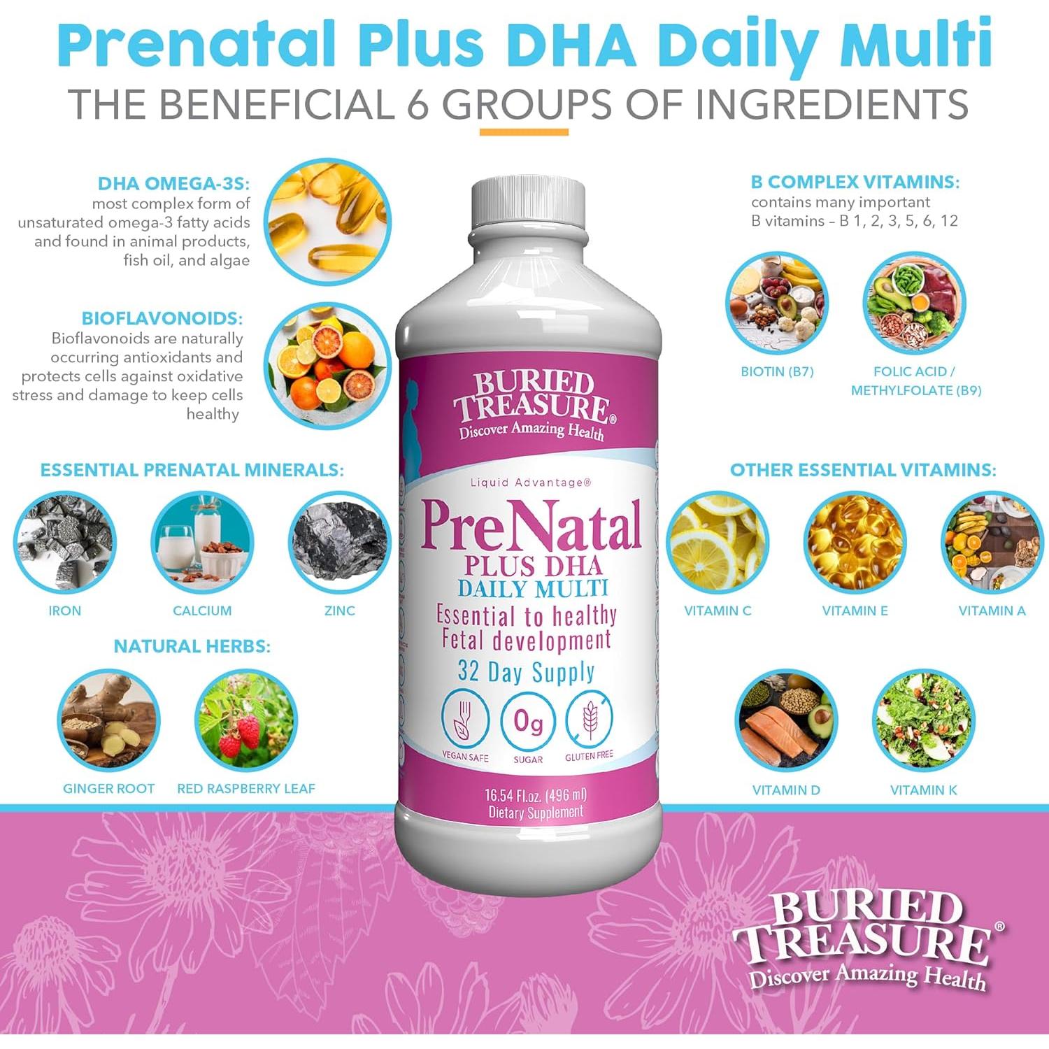 Suplemento Prenatal Plus DHA Tesoro Enterrado 473 ml