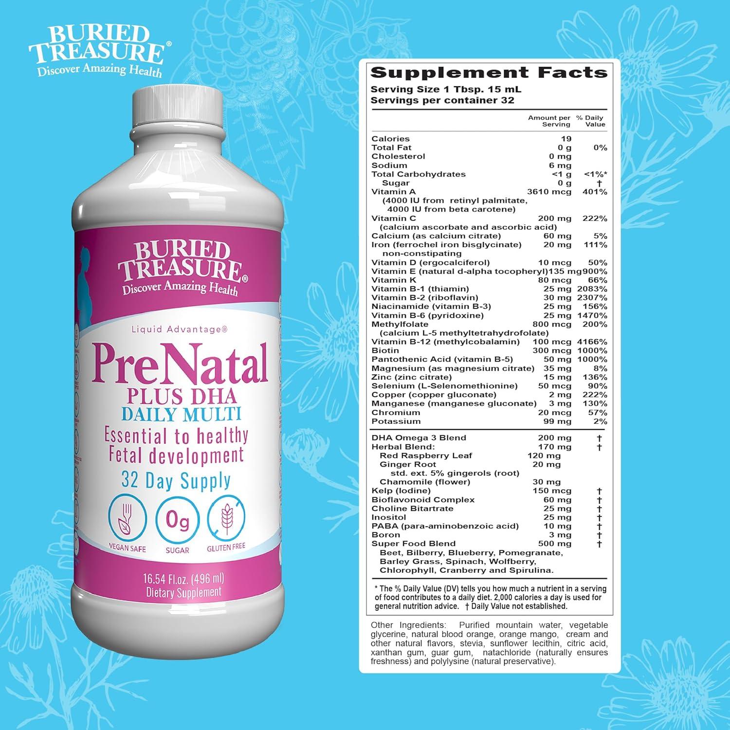 Suplemento Prenatal Plus DHA Tesoro Enterrado 473 ml