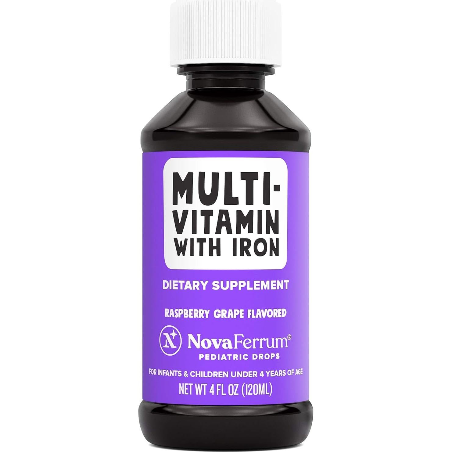 NovaFerrum Yum Multivitamina con Hierro 120 Porciones Frambuesa Uva