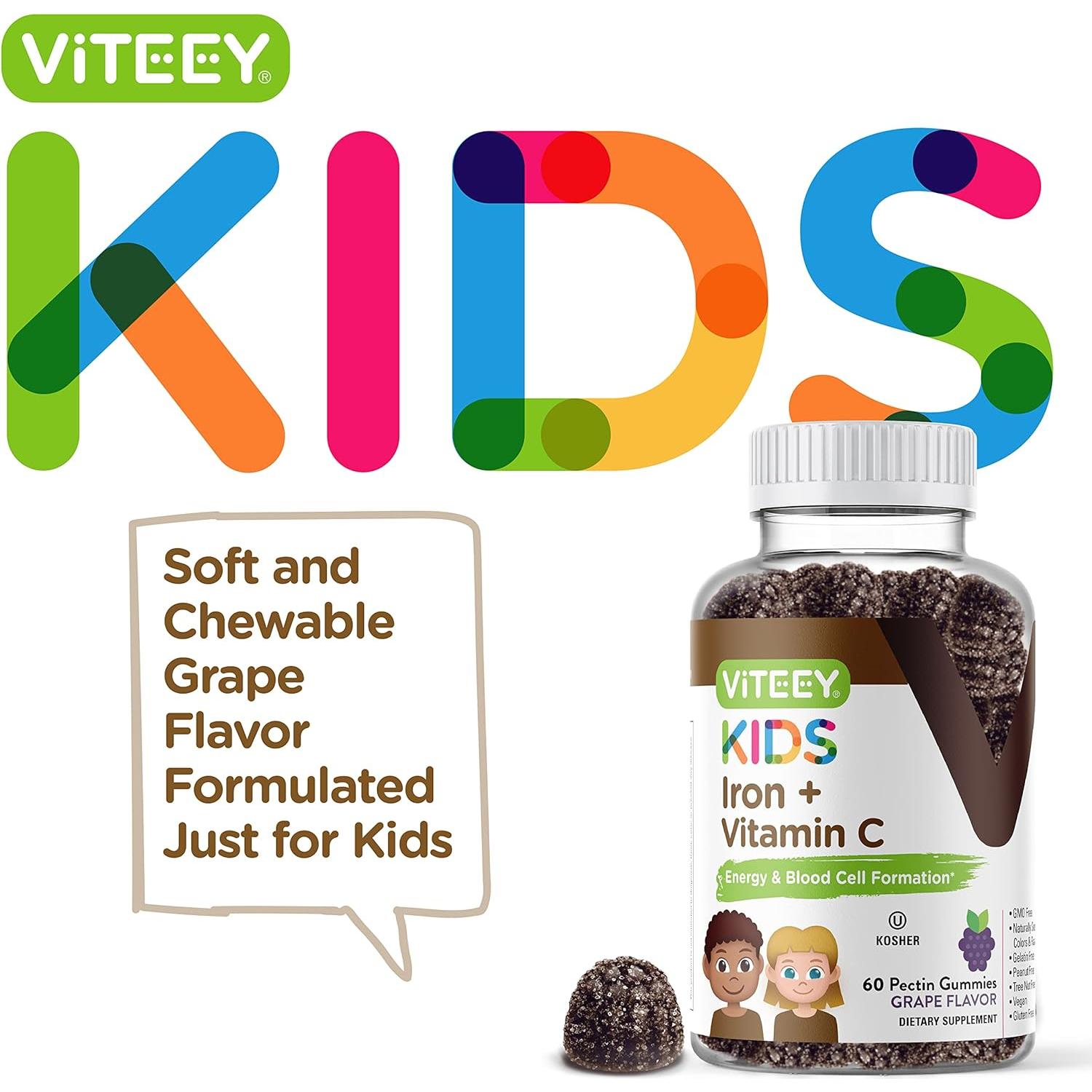 Gomitas de Hierro Viteey para Niños 60 Unidades - Veganas