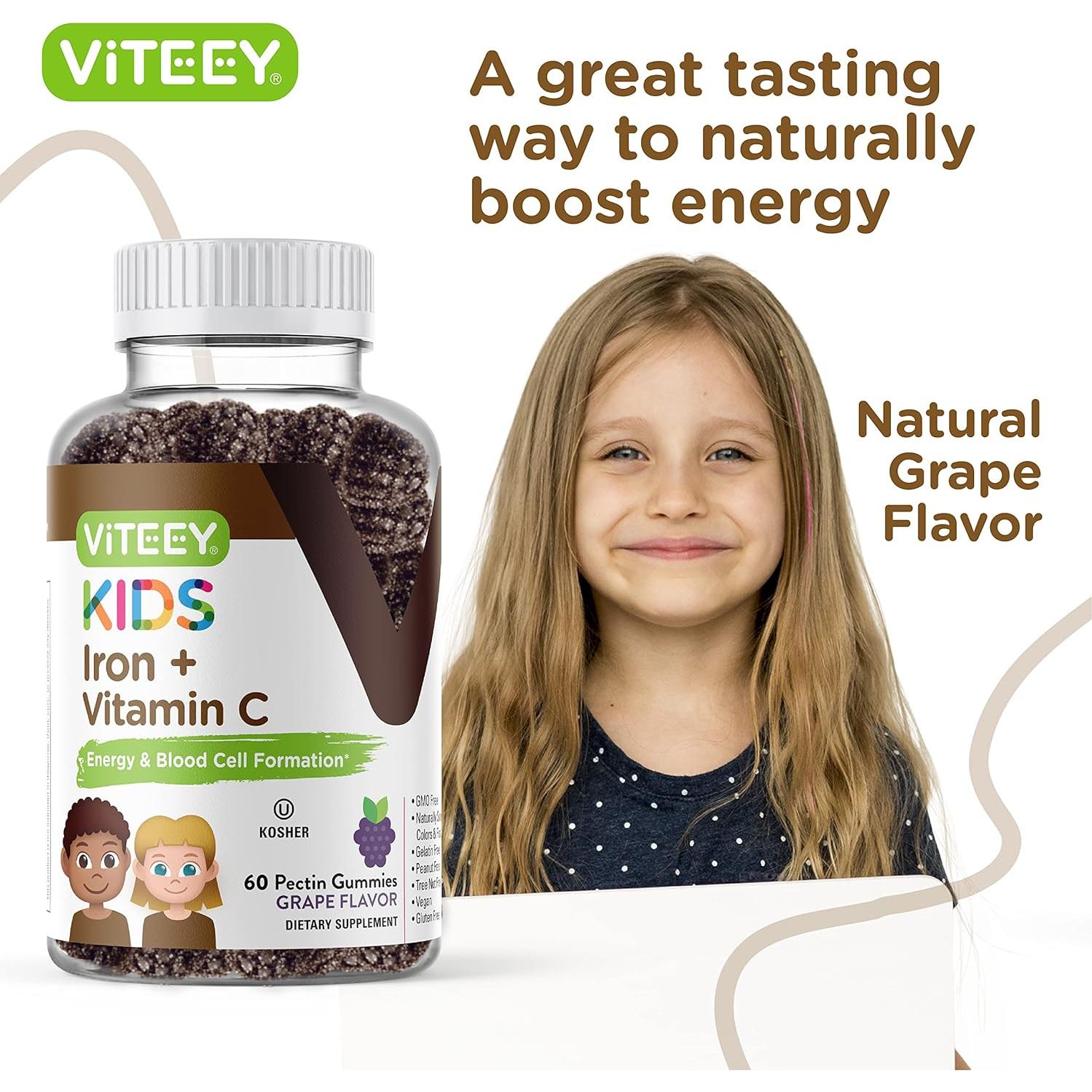 Gomitas de Hierro Viteey para Niños 60 Unidades - Veganas