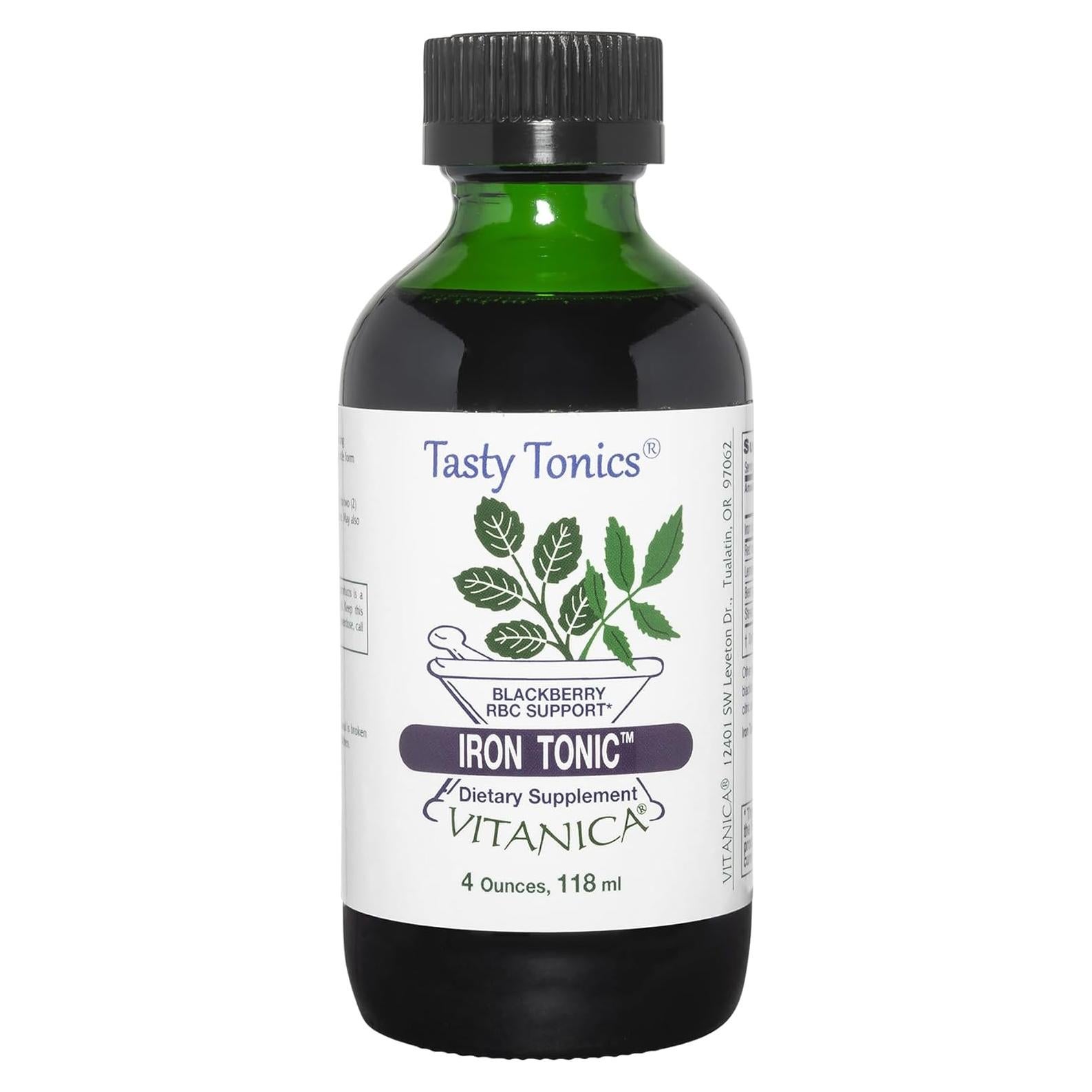 Tónico de Hierro Vitanica Líquido Vegano 120 ml Sabor Mora