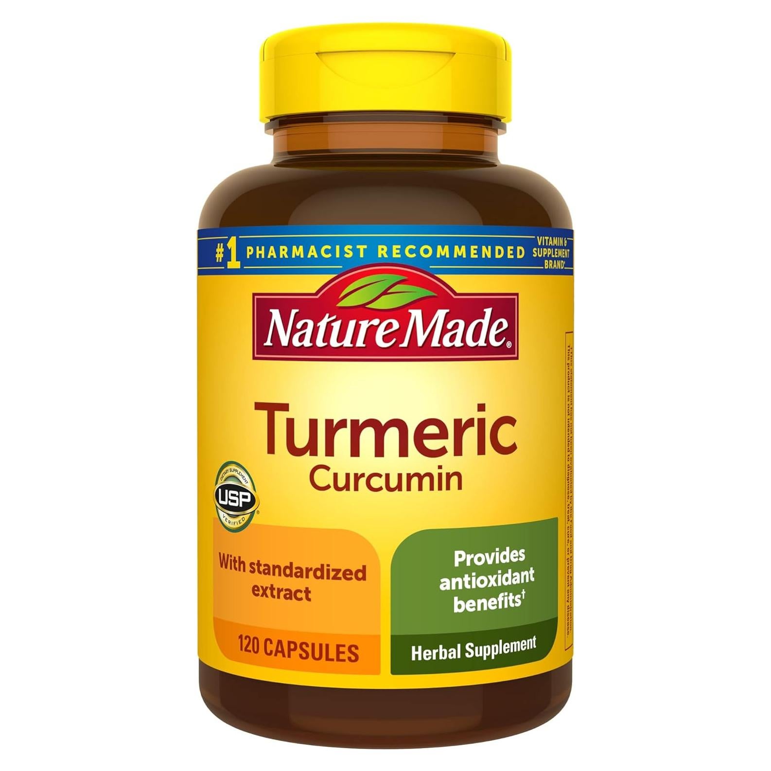 Cápsulas de Cúrcuma Curcumina 500 mg Nature Made - 120 Unidades