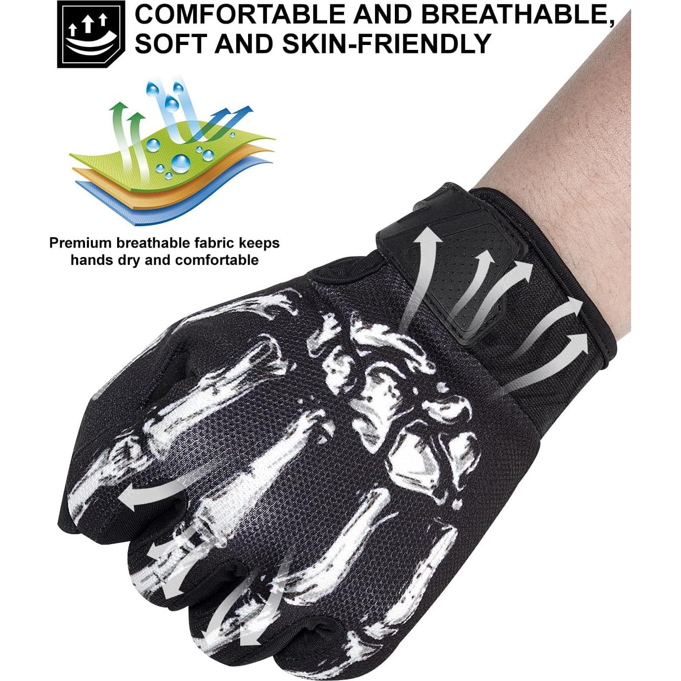 Guantes RIGWARL XXL Negro para Motocicleta con Pantalla Táctil