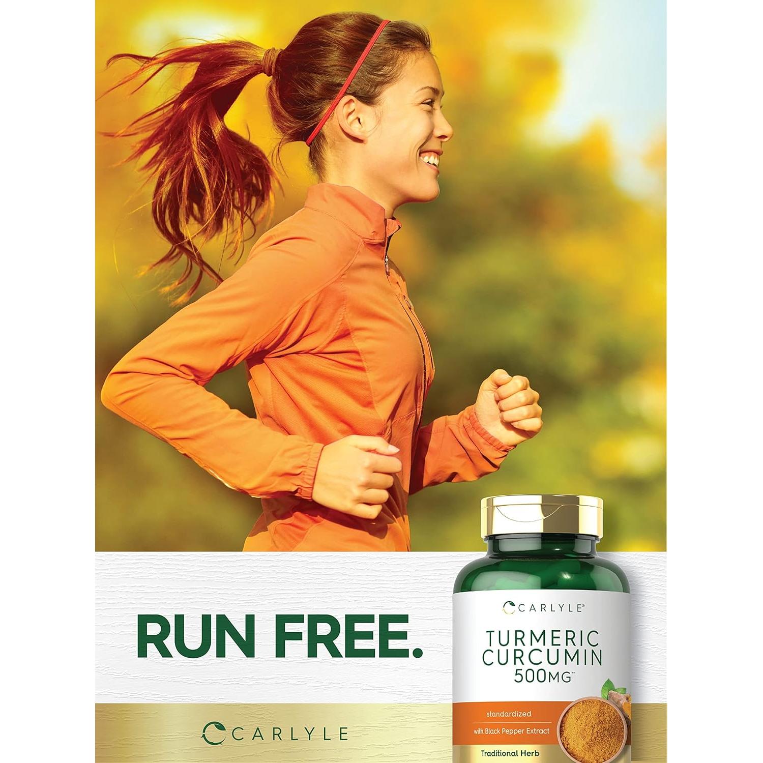 Suplemento de Cúrcuma Curcumina Carlyle 500 mg 180 Cápsulas