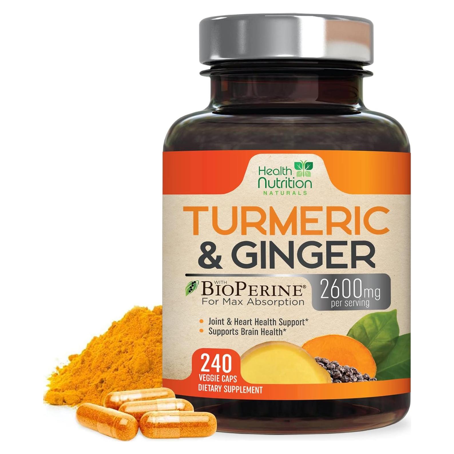 Suplemento de Cúrcuma Curcumina 2600mg Health Nutrition - 240 Cápsulas