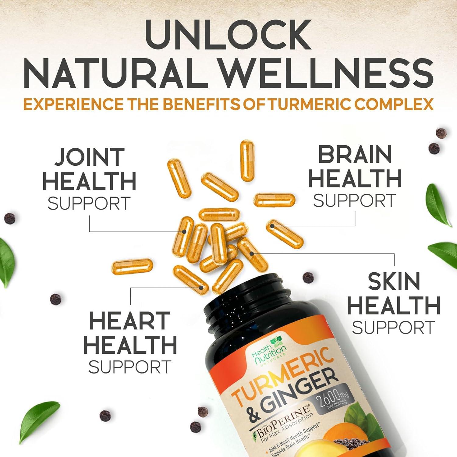 Suplemento de Cúrcuma Curcumina 2600mg Health Nutrition - 240 Cápsulas