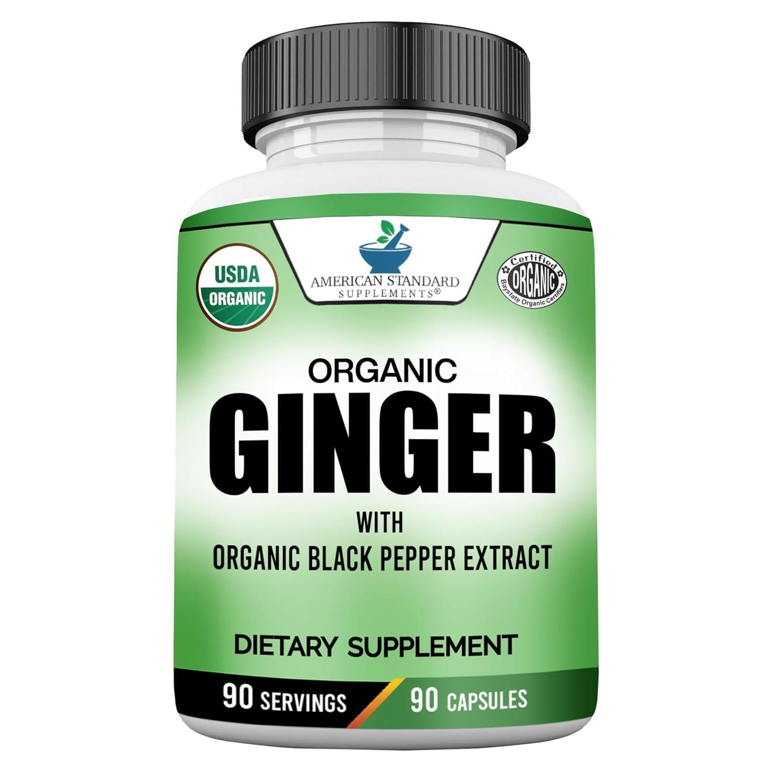 Extracto de Jengibre Orgánico American Standard 90 Cápsulas Vegano