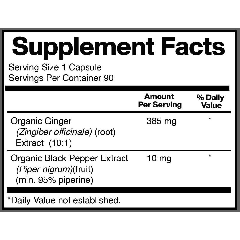 Extracto de Jengibre Orgánico American Standard 90 Cápsulas Vegano
