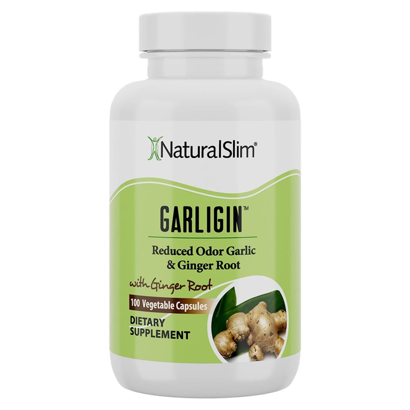 Suplemento de Ajo Sin Olor NaturalSlim Garligin con Jengibre - 100 Cápsulas