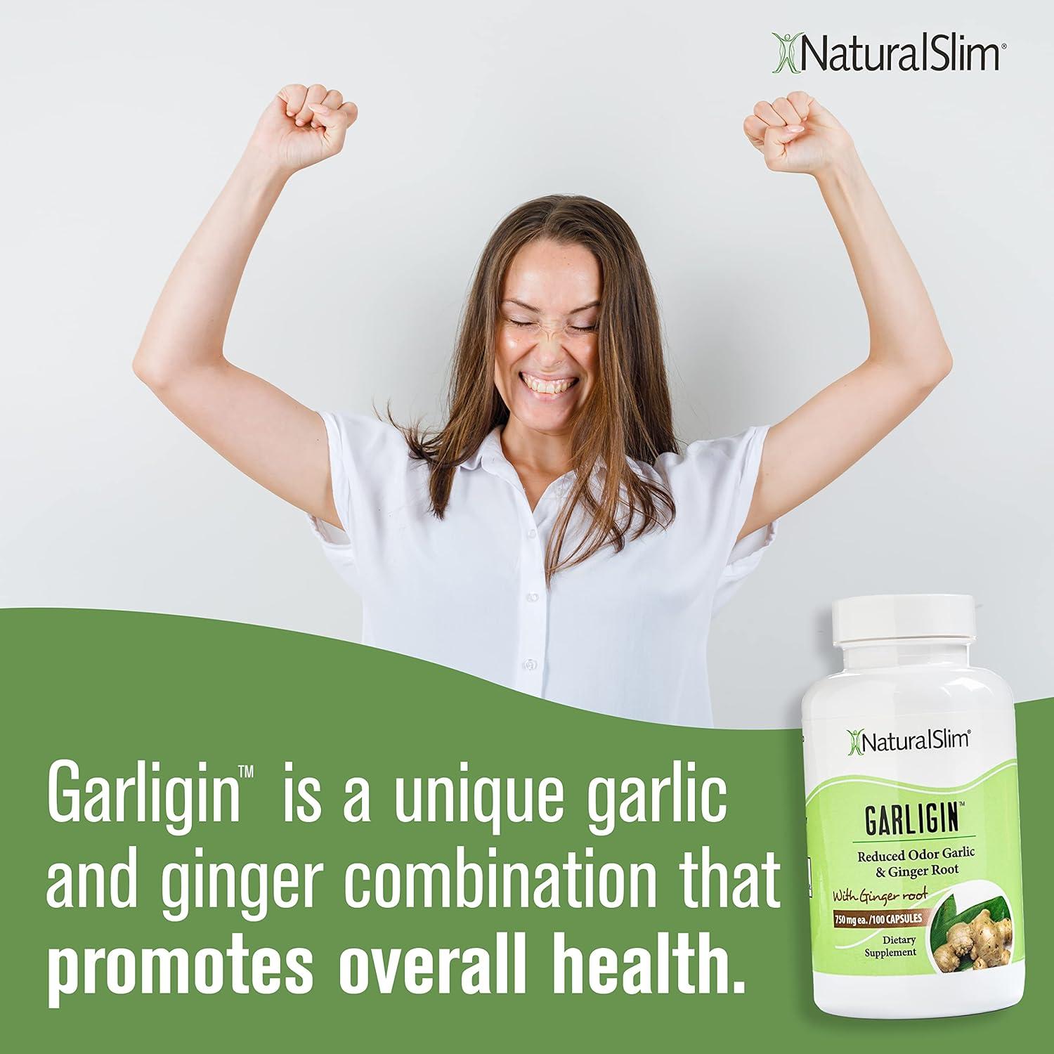 Suplemento de Ajo Sin Olor NaturalSlim Garligin con Jengibre - 100 Cápsulas