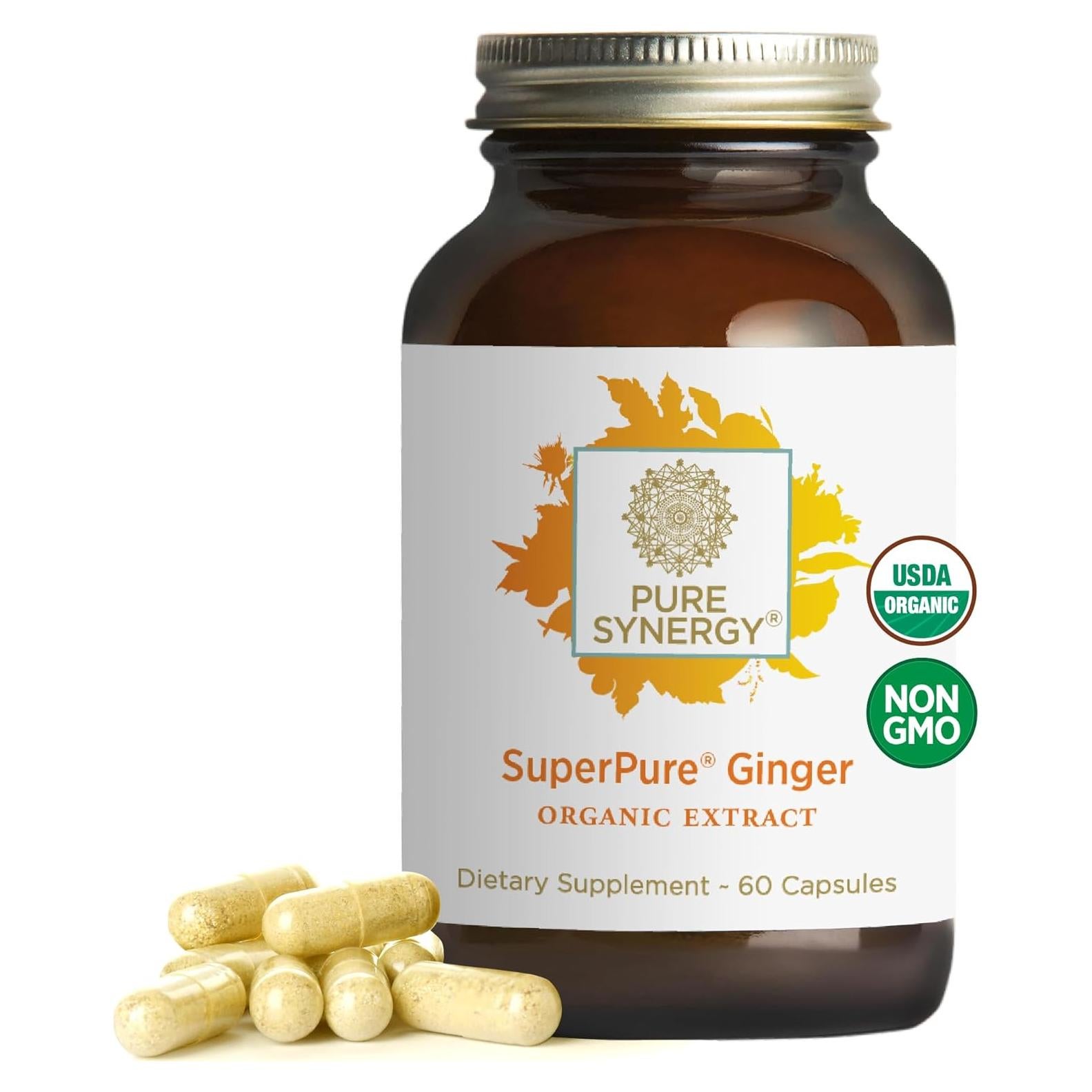 Suplemento Digestivo de Jengibre Orgánico SuperPure 60 Cápsulas