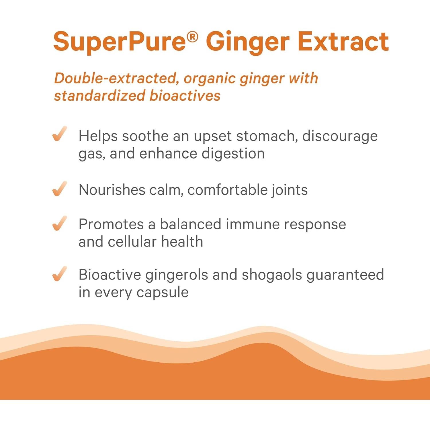 Suplemento Digestivo de Jengibre Orgánico SuperPure 60 Cápsulas