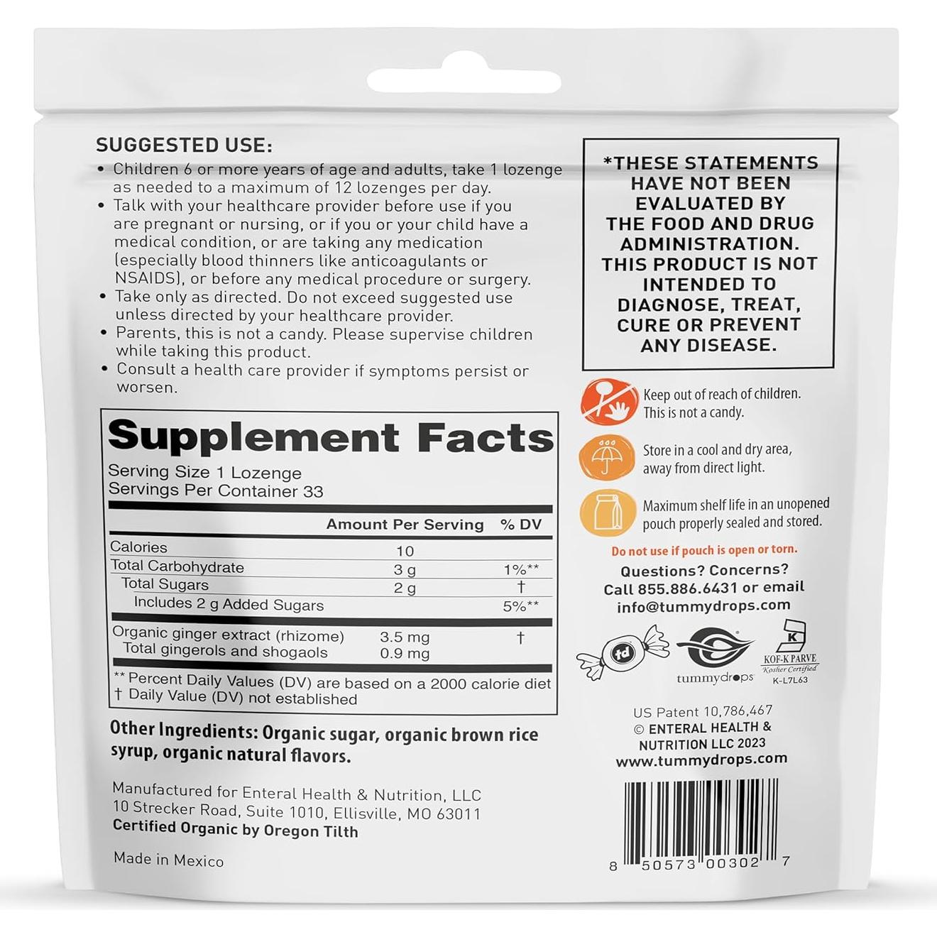 Gotas de Jengibre Orgánico USDA - 33 Gotas Individuales