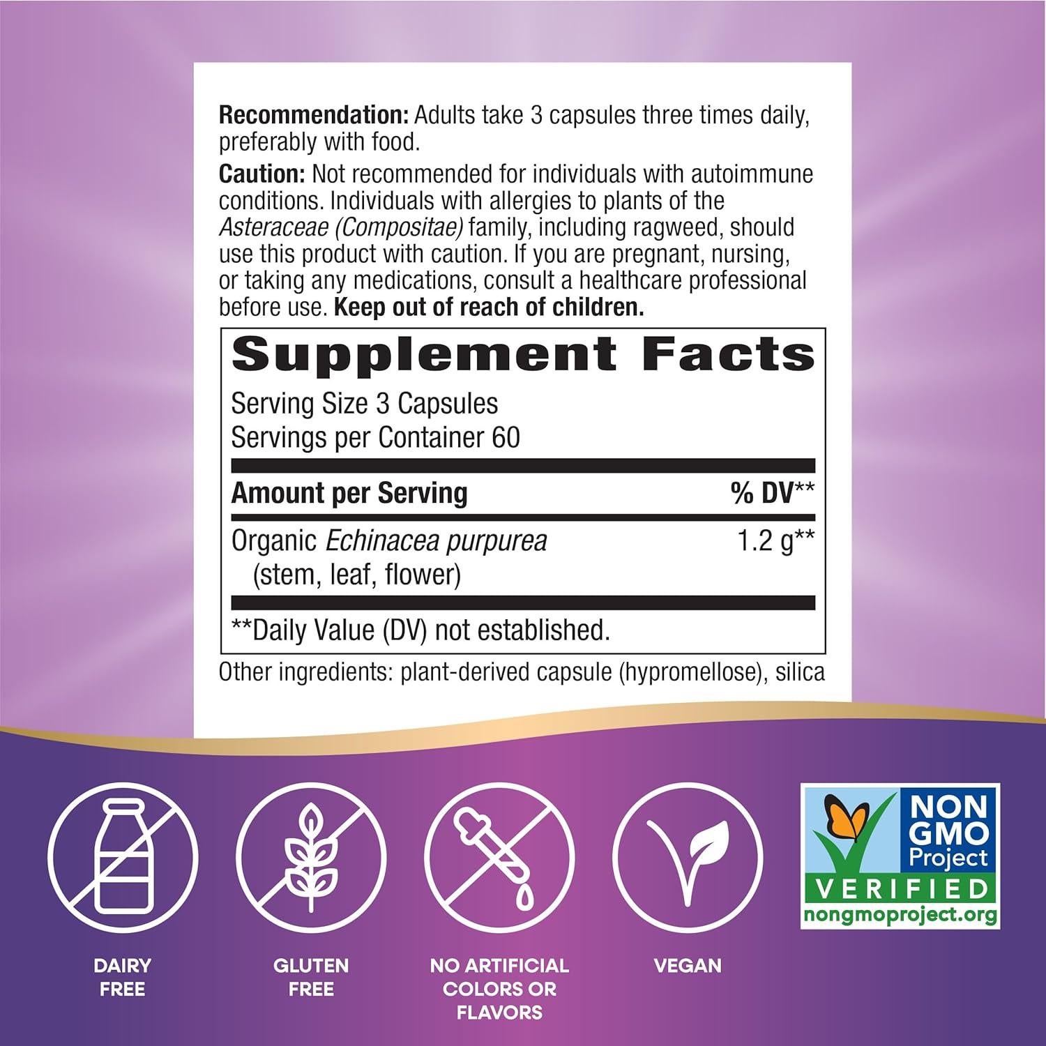 Echinacea Purpurea Nature's Way 1200 mg 180 Cápsulas Veganas