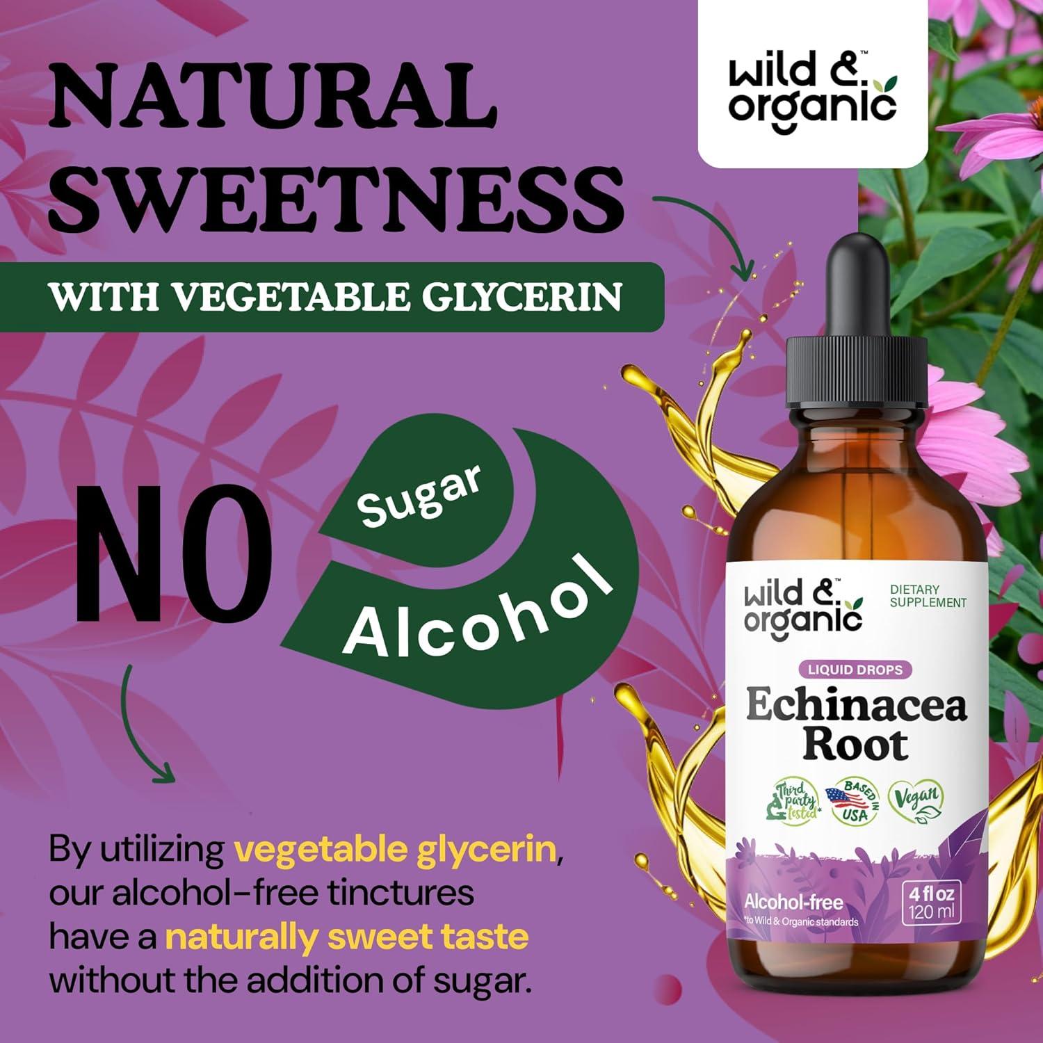 Gotas de Equinácea Silvestre y Orgánica 118 ml - Suplemento Inmunológico