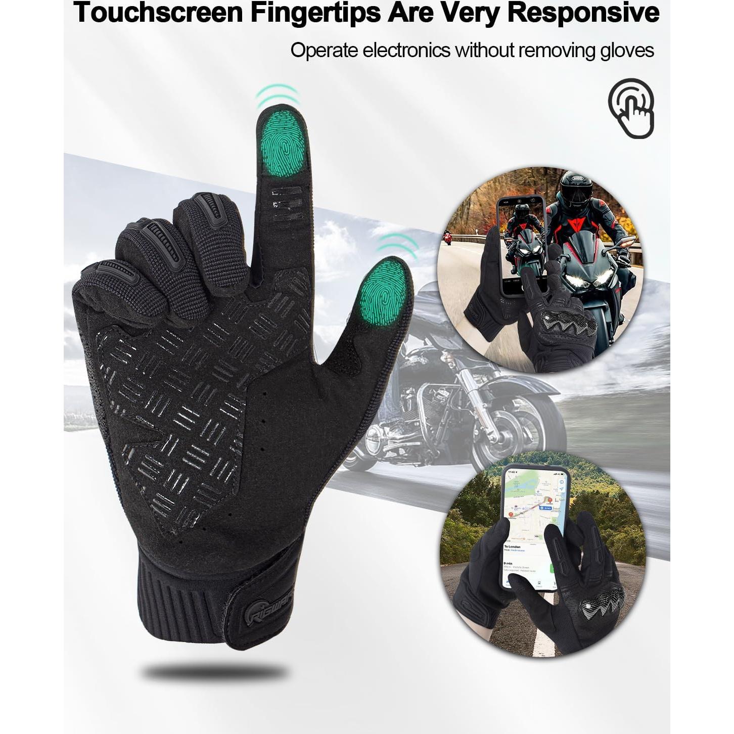 Guantes de Motocicleta RIGWARL 114 Negro XXL Antideslizantes