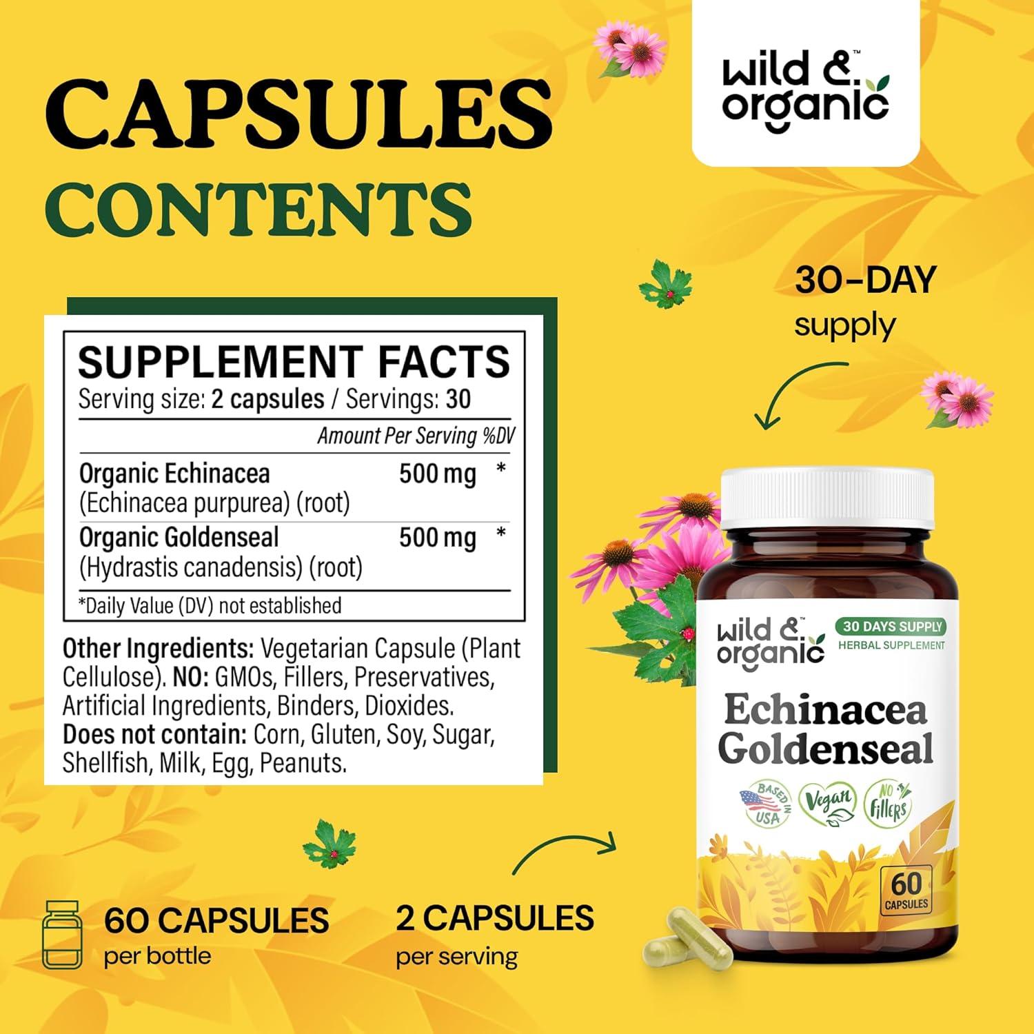 Cápsulas de Equinácea y Sello Dorado Silvestre 60 Unidades