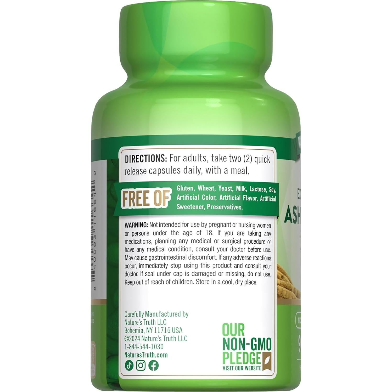 Cápsulas de Ashwagandha Verdad de la Naturaleza 3000mg 90 Unidades