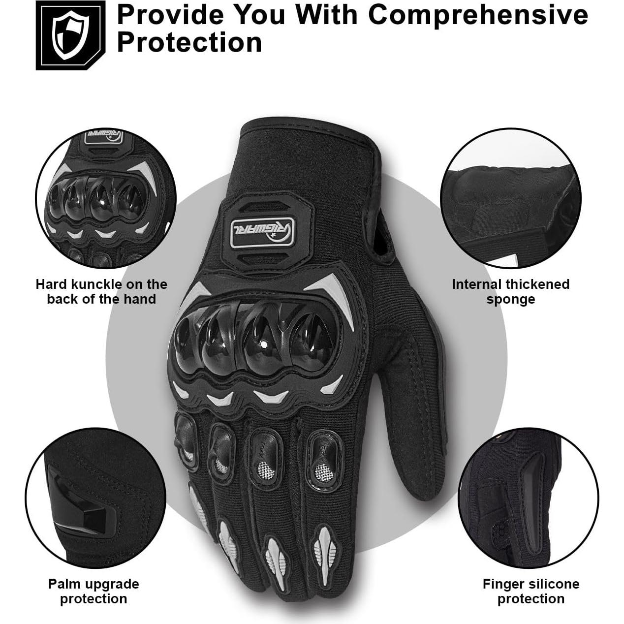 Guantes RIGWARL 114 Negro XXL para Motocicleta Táctiles