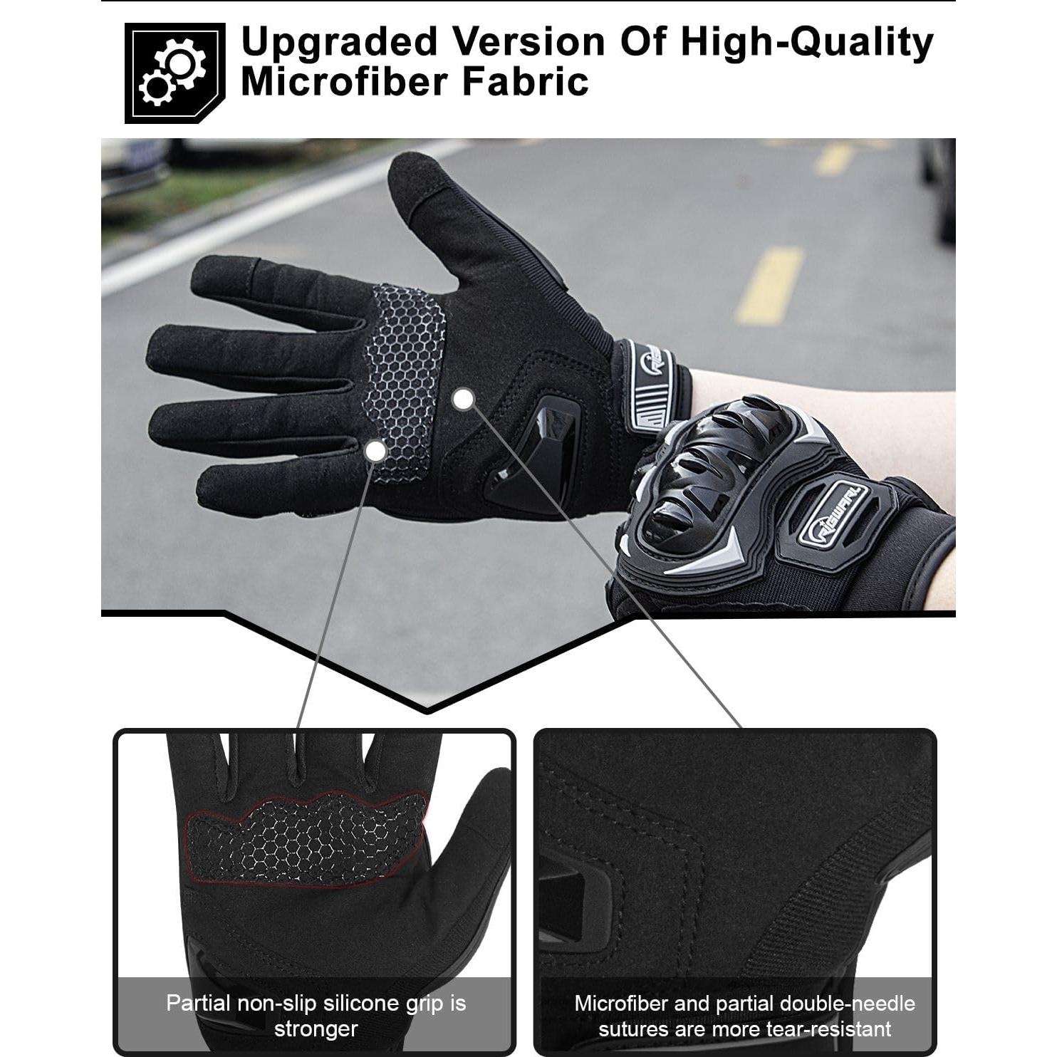 Guantes RIGWARL 114 Negro XXL para Motocicleta Táctiles