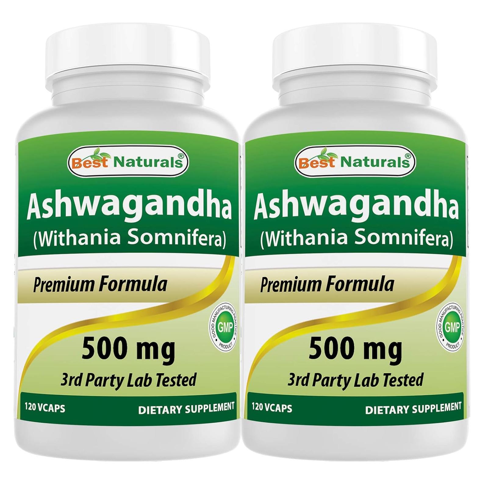 Cápsulas de Ashwagandha Mejores Naturales 500 mg 240 Unidades