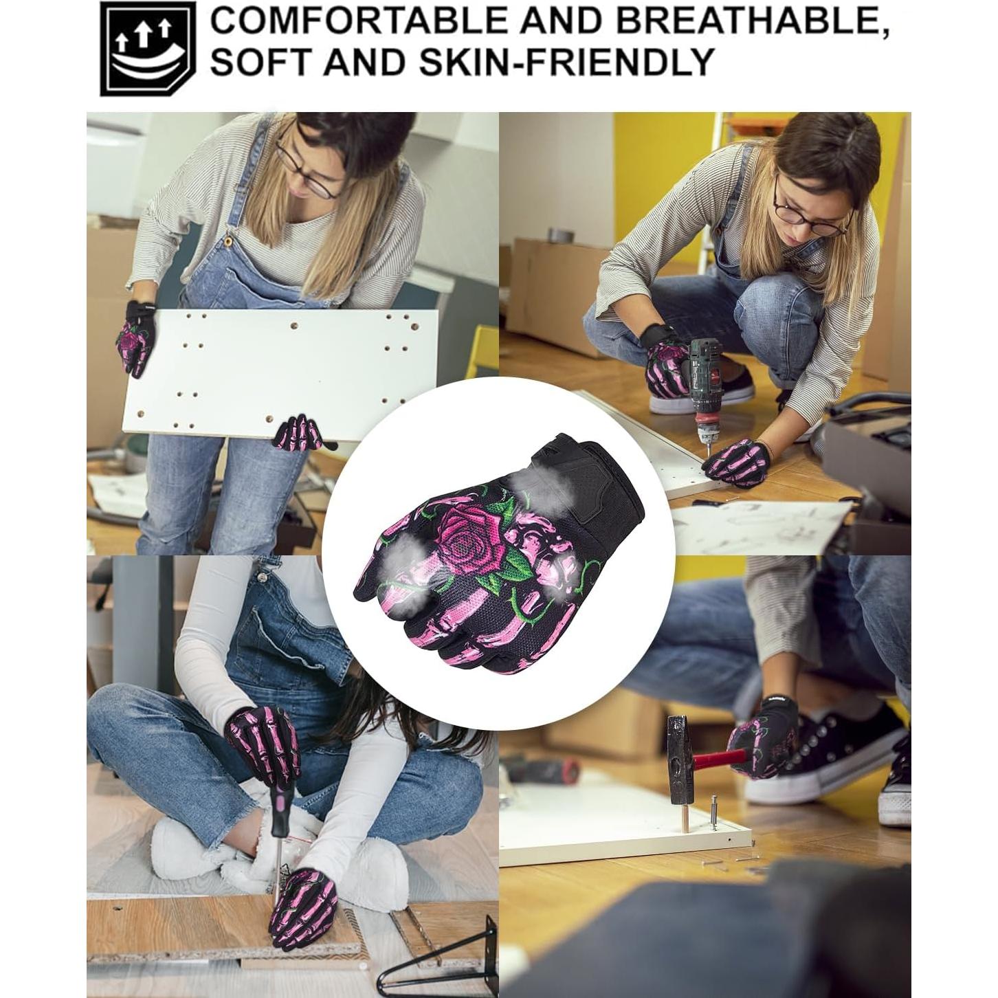 RIGWARL Touchscreen Non-Slip Skeleton Motorcycle Gloves for Men and Women, Joker Gloves for Cycling, Dirt Bike, Mountain Bike and Riding