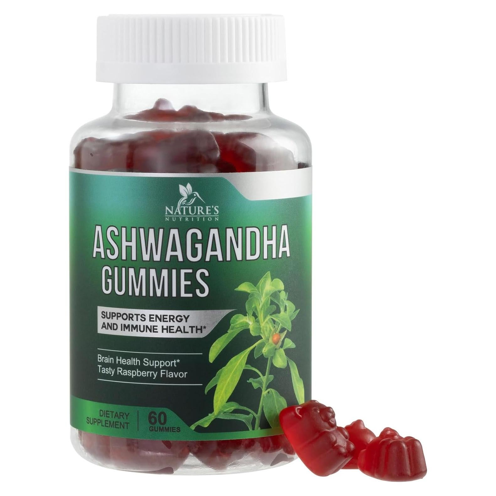 Gomitas de Ashwagandha Nature's Nutrition 3000mg Veganas 60 Unidades