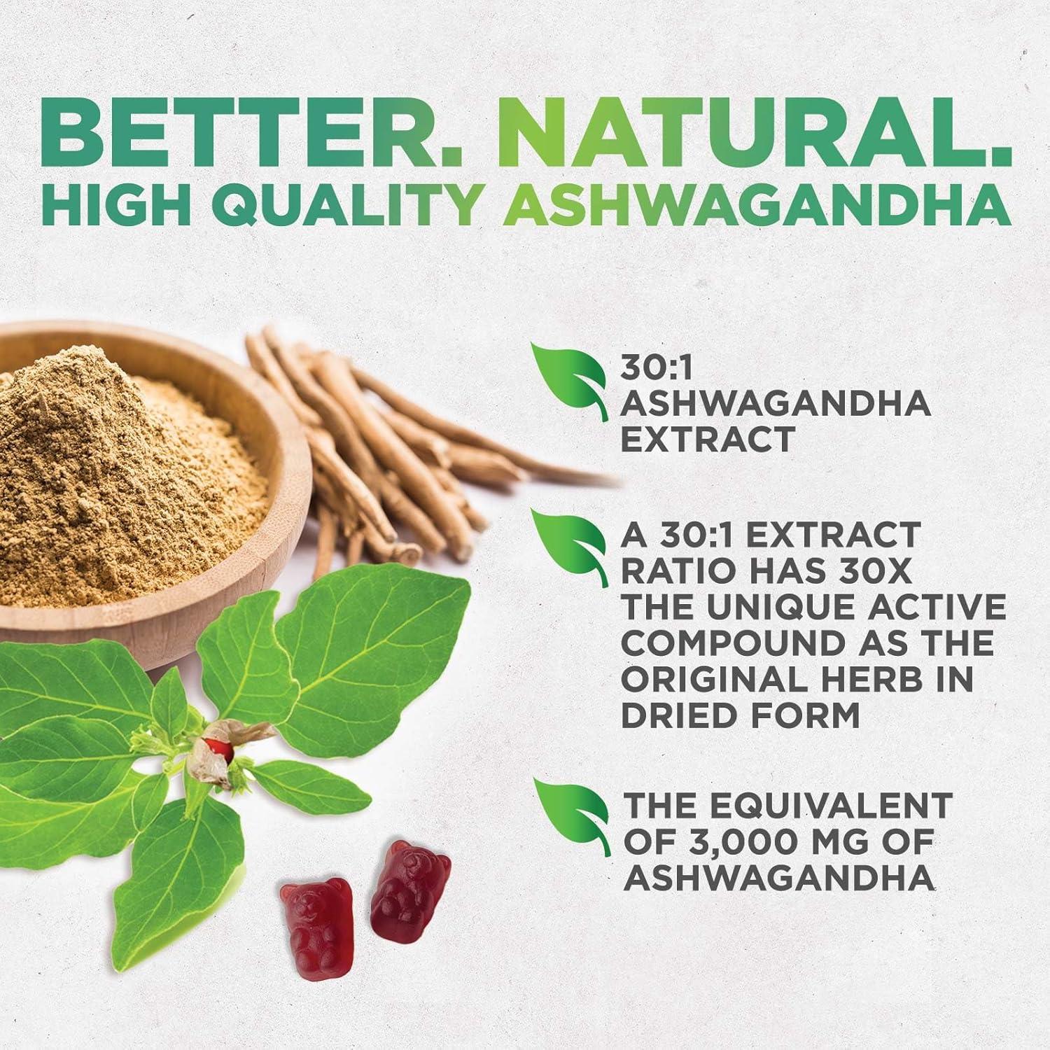 Gomitas de Ashwagandha Nature's Nutrition 3000mg Veganas 60 Unidades