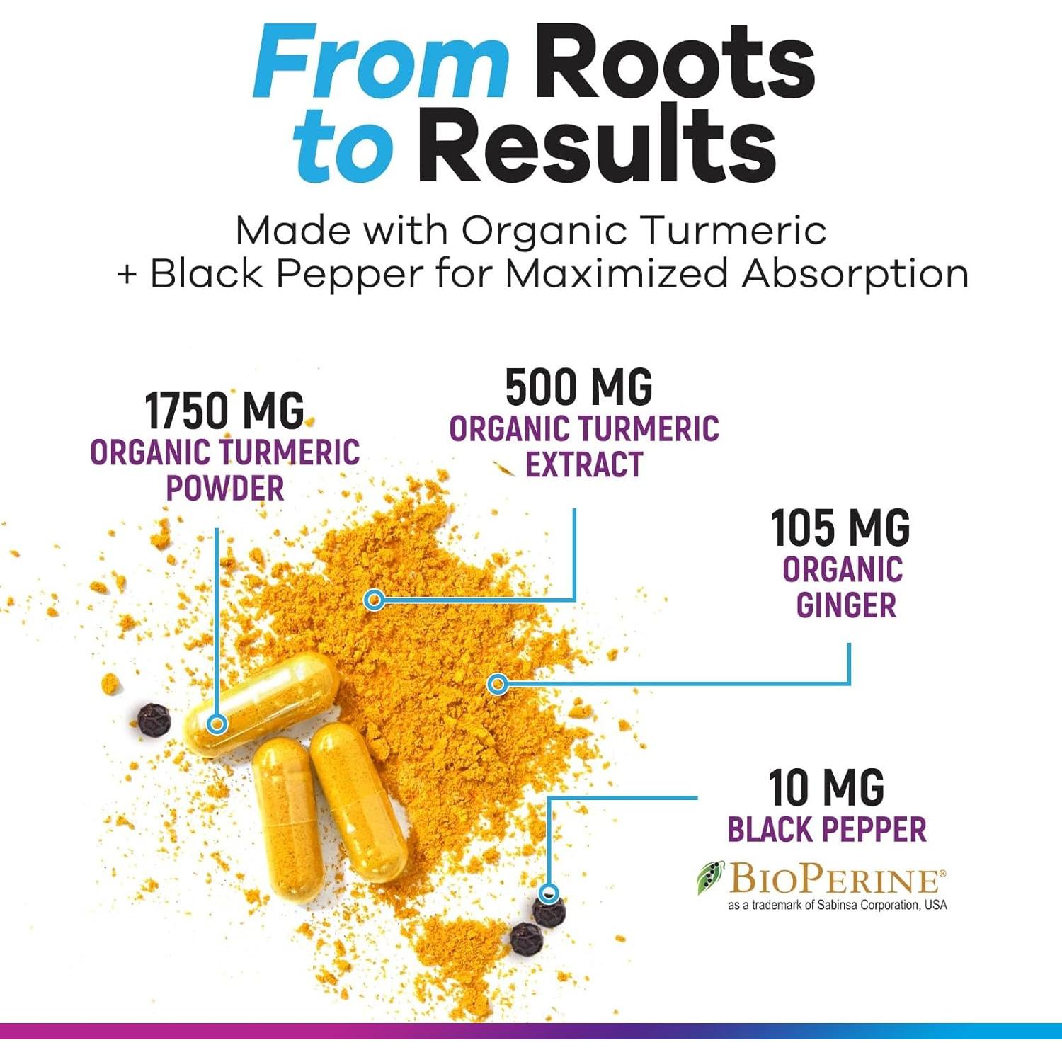 Suplemento de Cúrcuma Curcumina 2350mg Nature's Peak - 360 Cápsulas Veganas